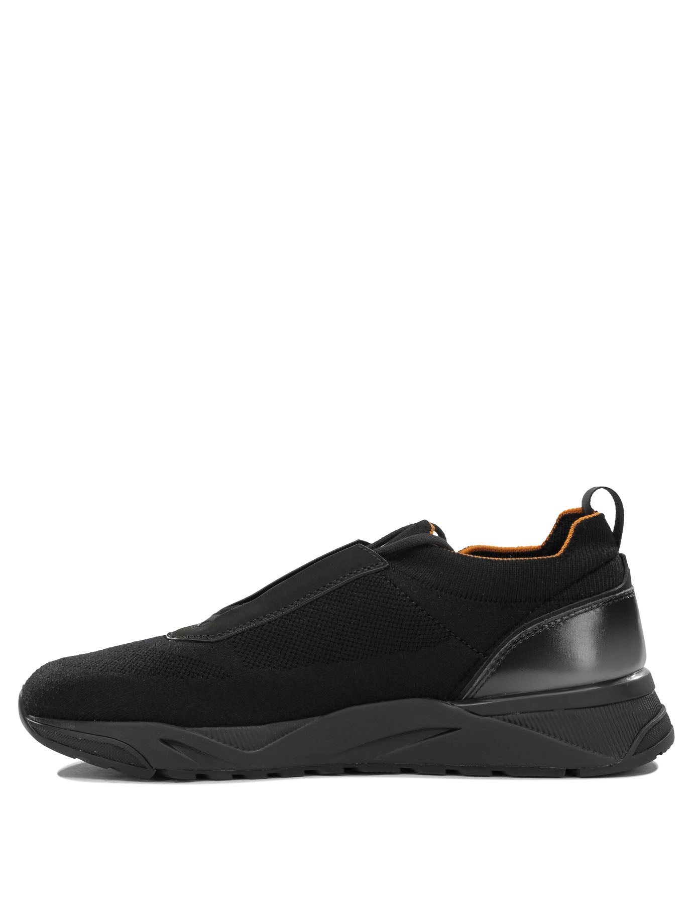 Santoni Low-Top Sneakers Made Of Mesh And Leather
