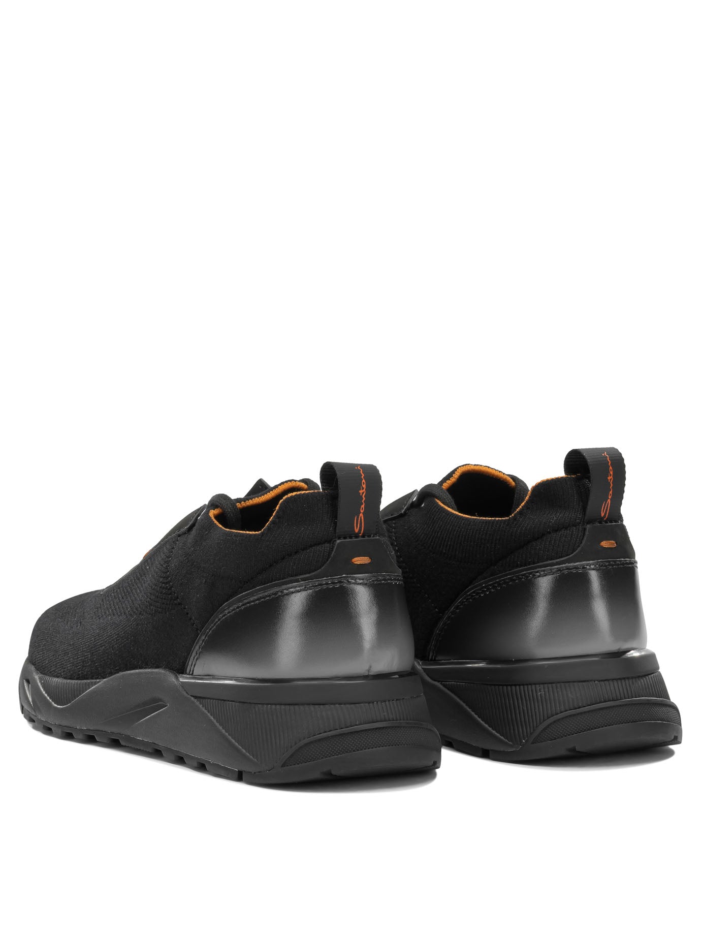 Santoni Low-Top Sneakers Made Of Mesh And Leather