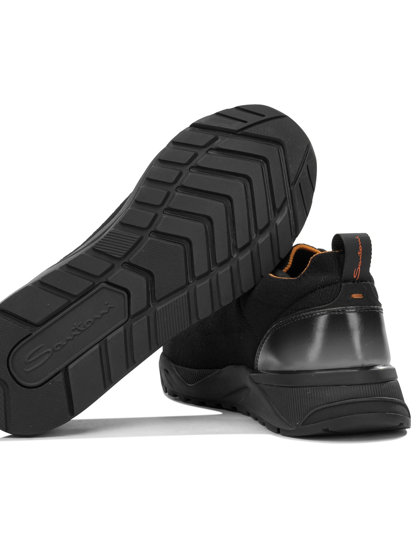 Santoni Low-Top Sneakers Made Of Mesh And Leather