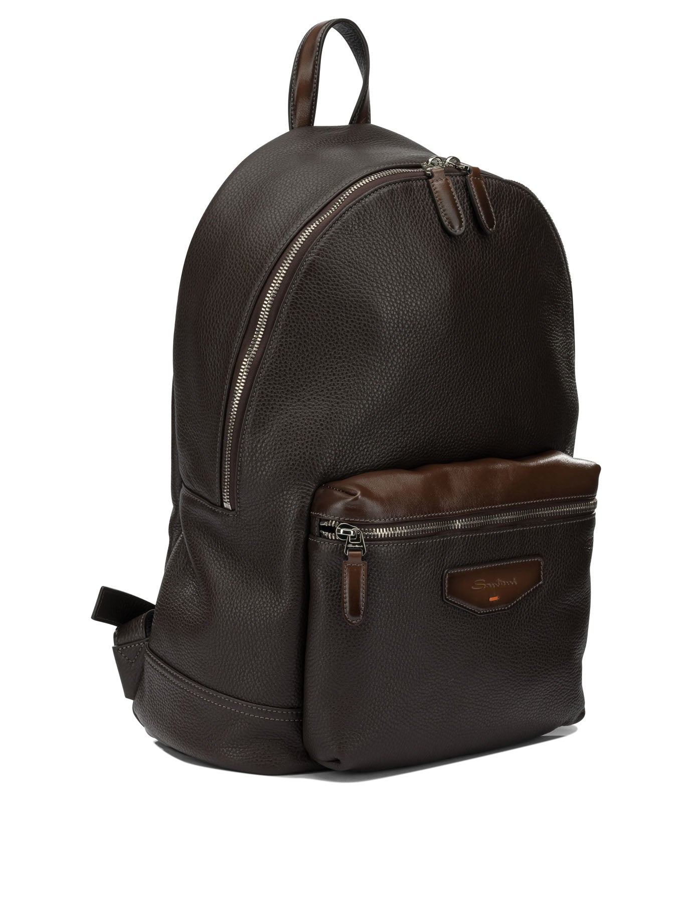 Santoni Casual Leather Backpack