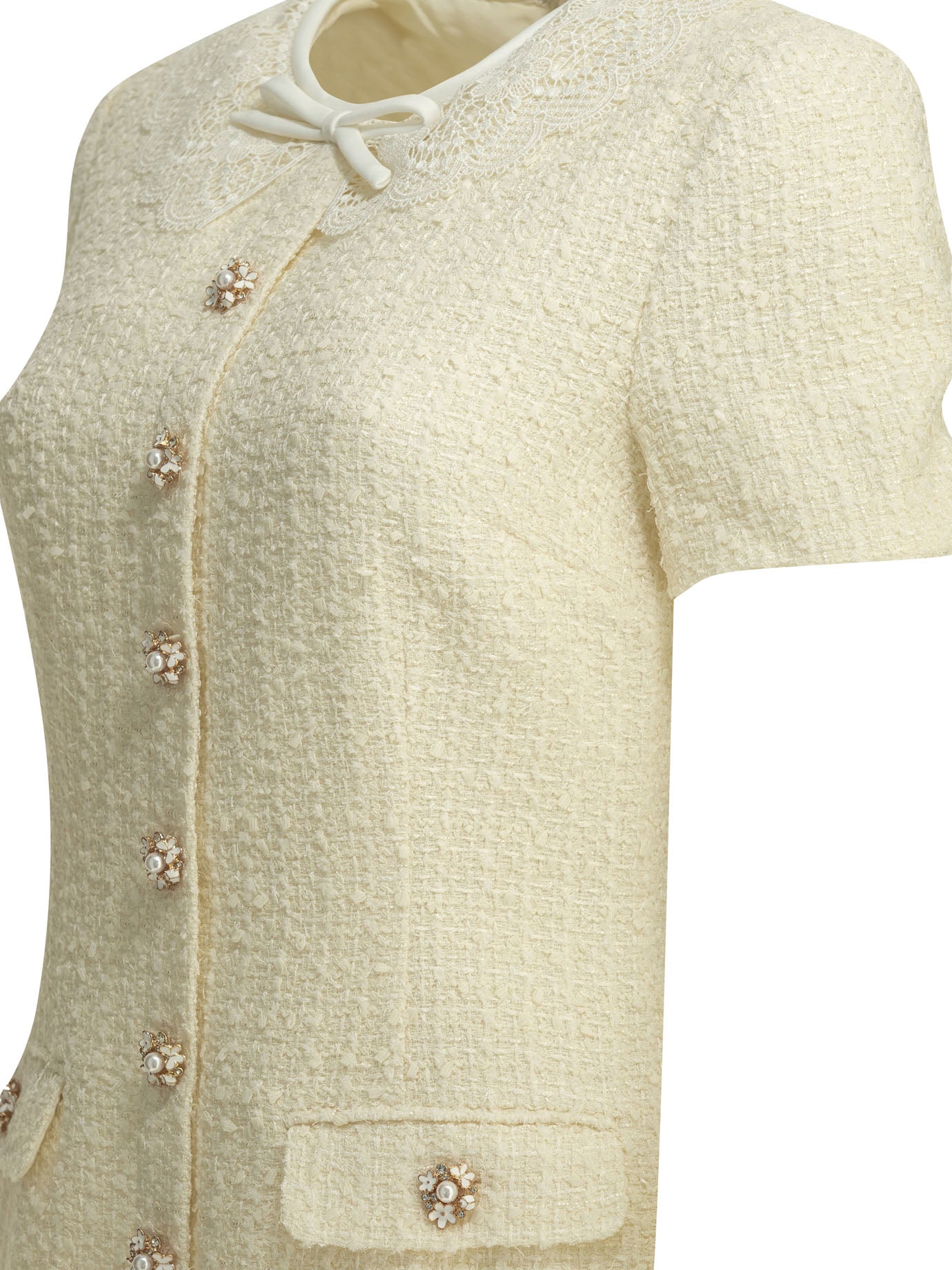 Self-portrait Short Dress With Lace Details