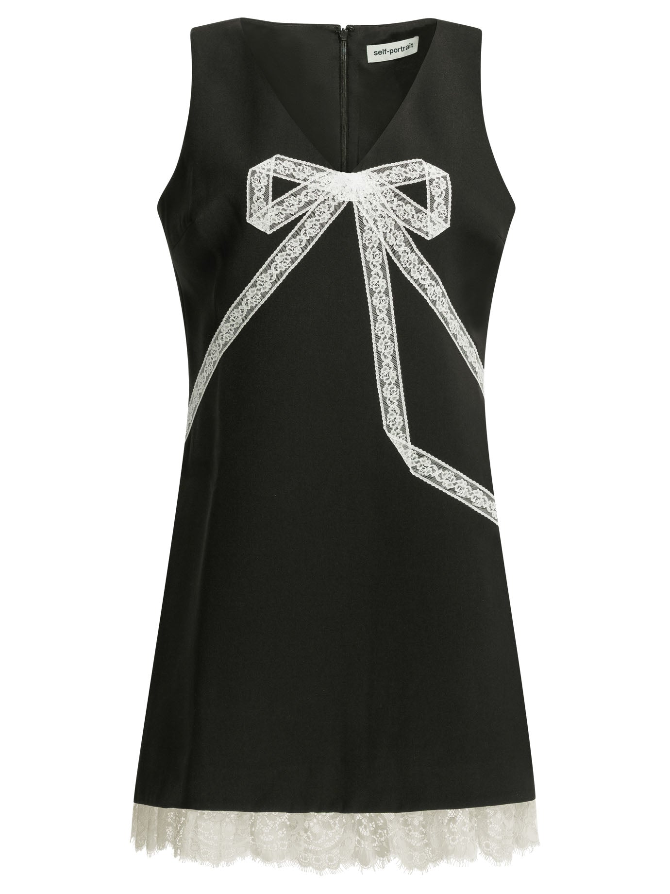 Self-portrait Short Sheath Dress With Bow