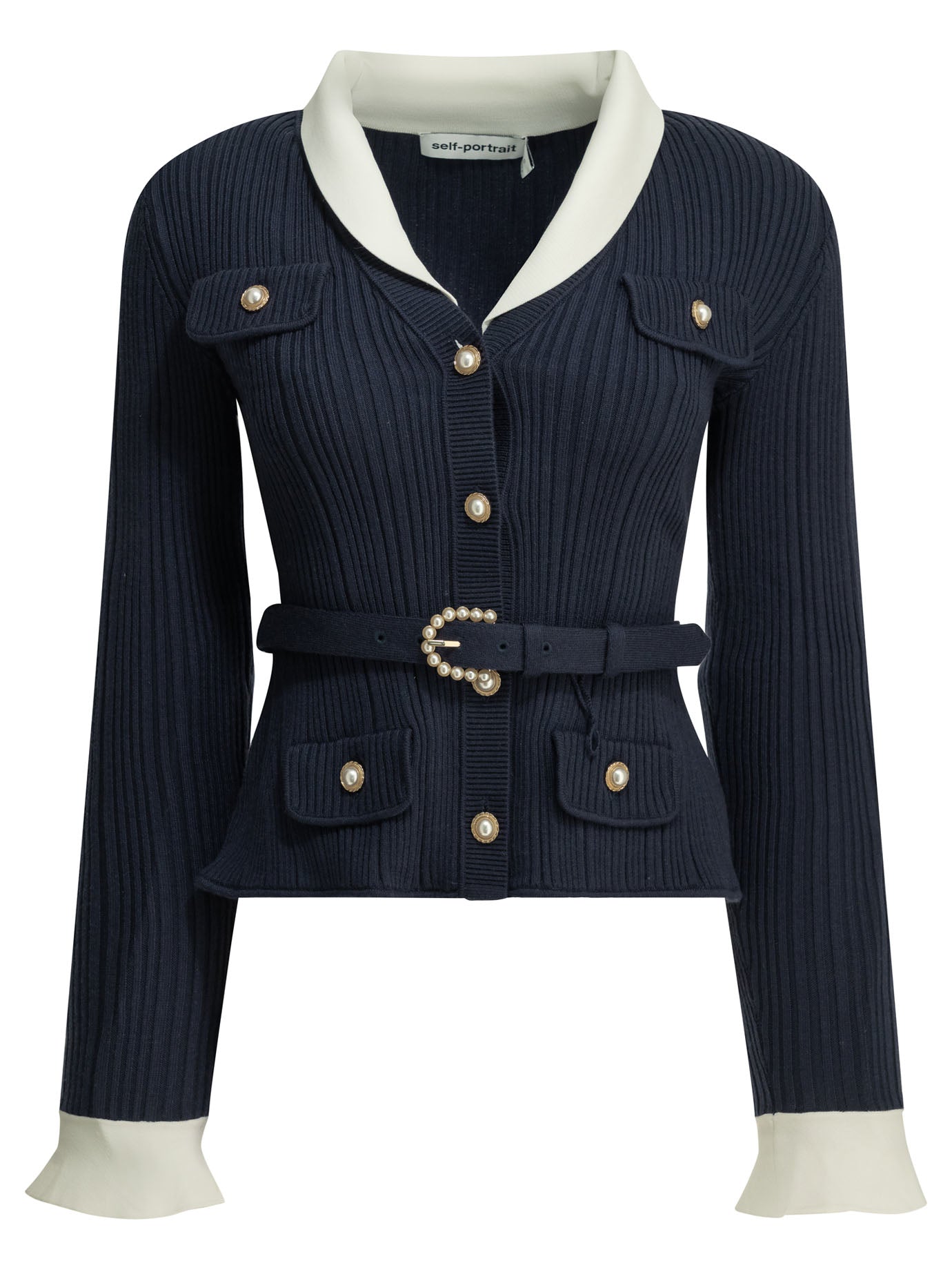 Self-portrait Woven Knit Cardigan