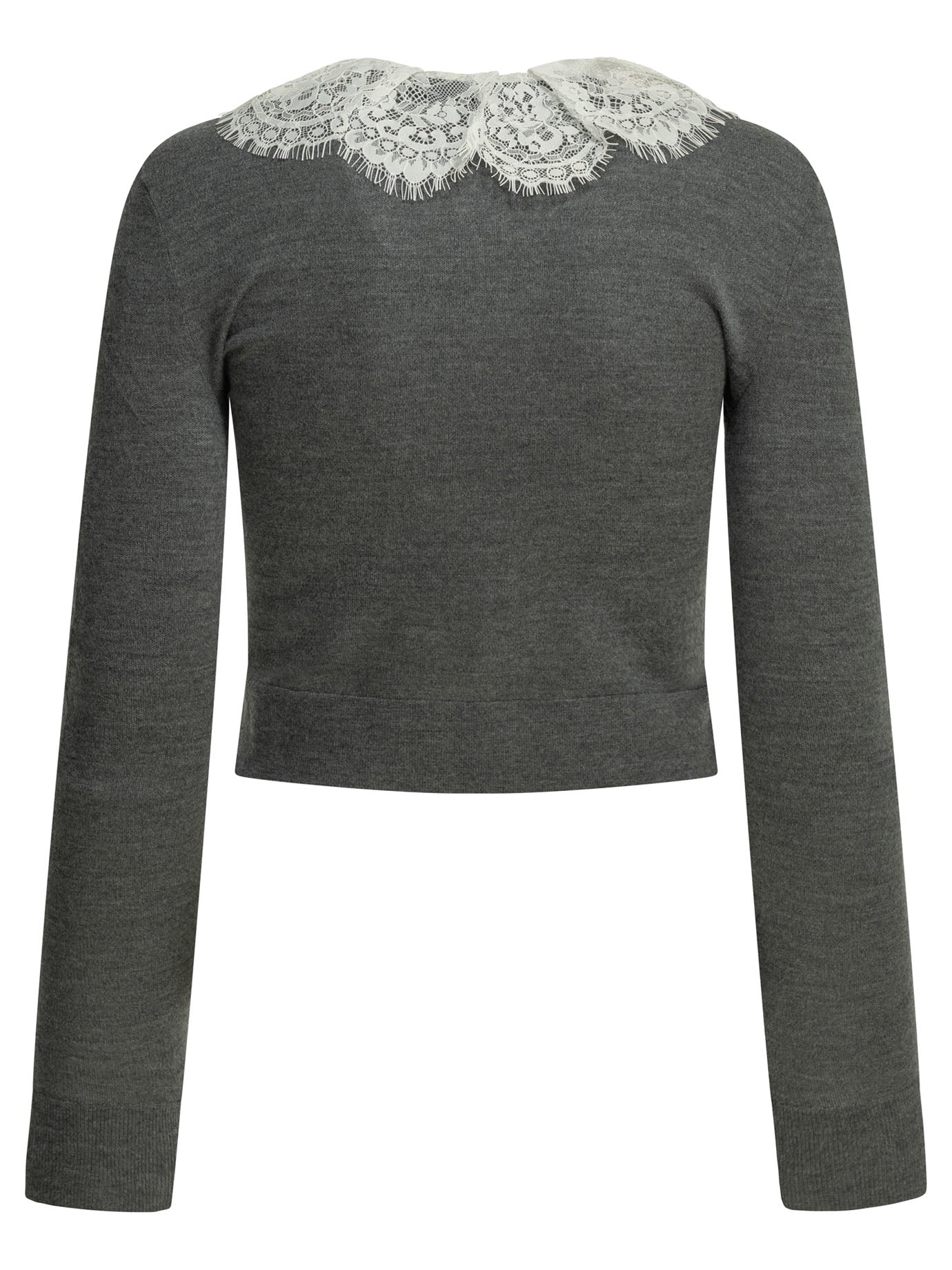 Self-portrait Sweater With Lace Collar