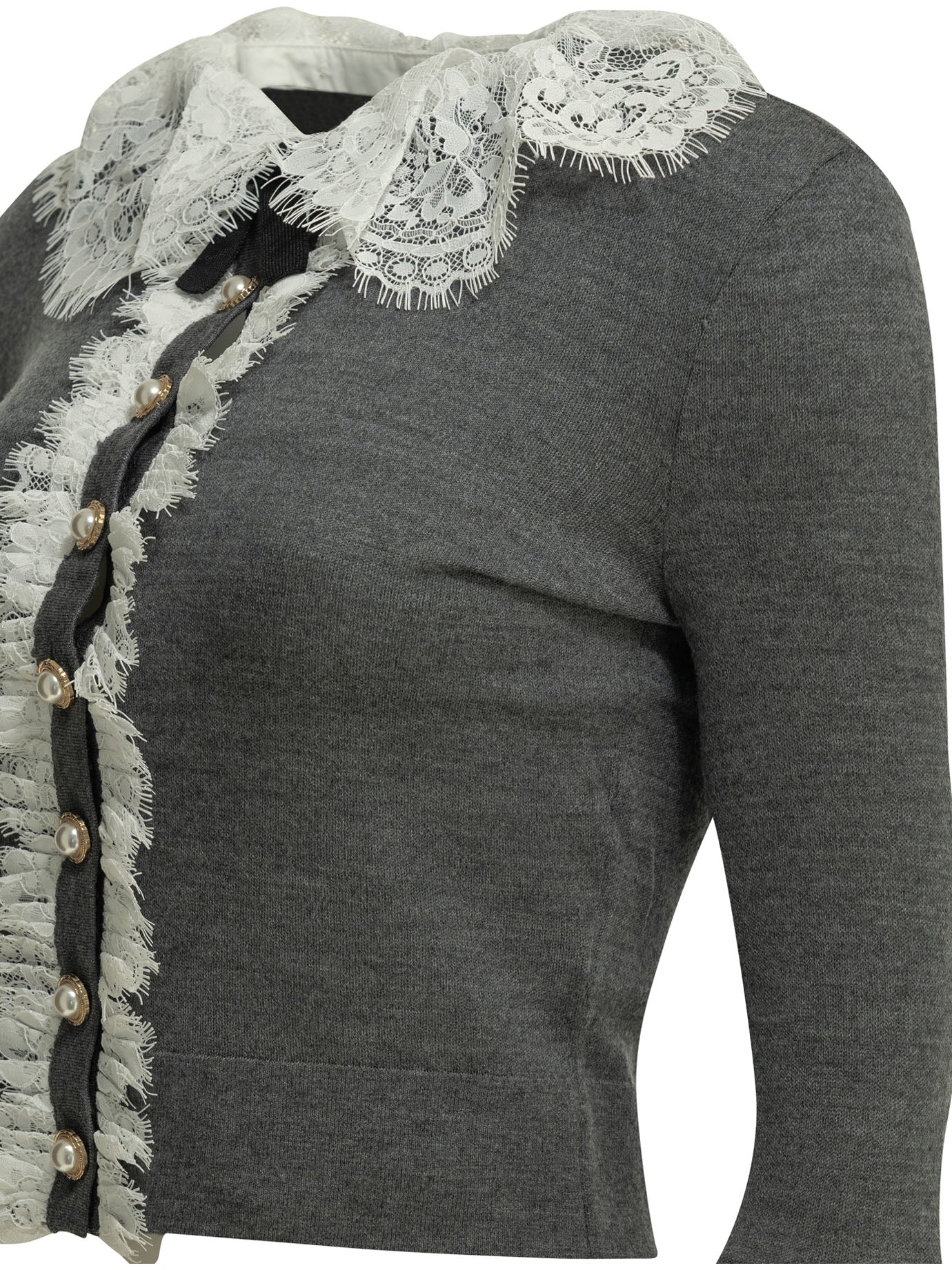 Self-portrait Sweater With Lace Collar
