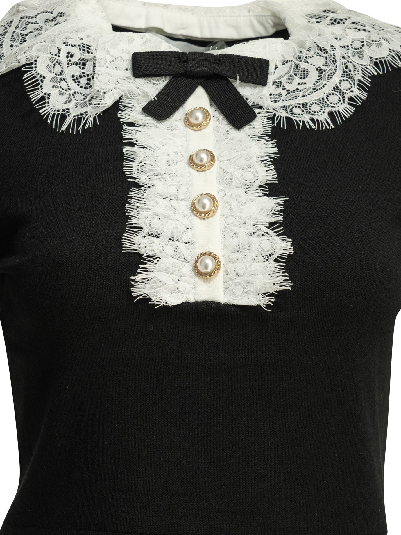 Self-portrait Sweater With Lace Collar