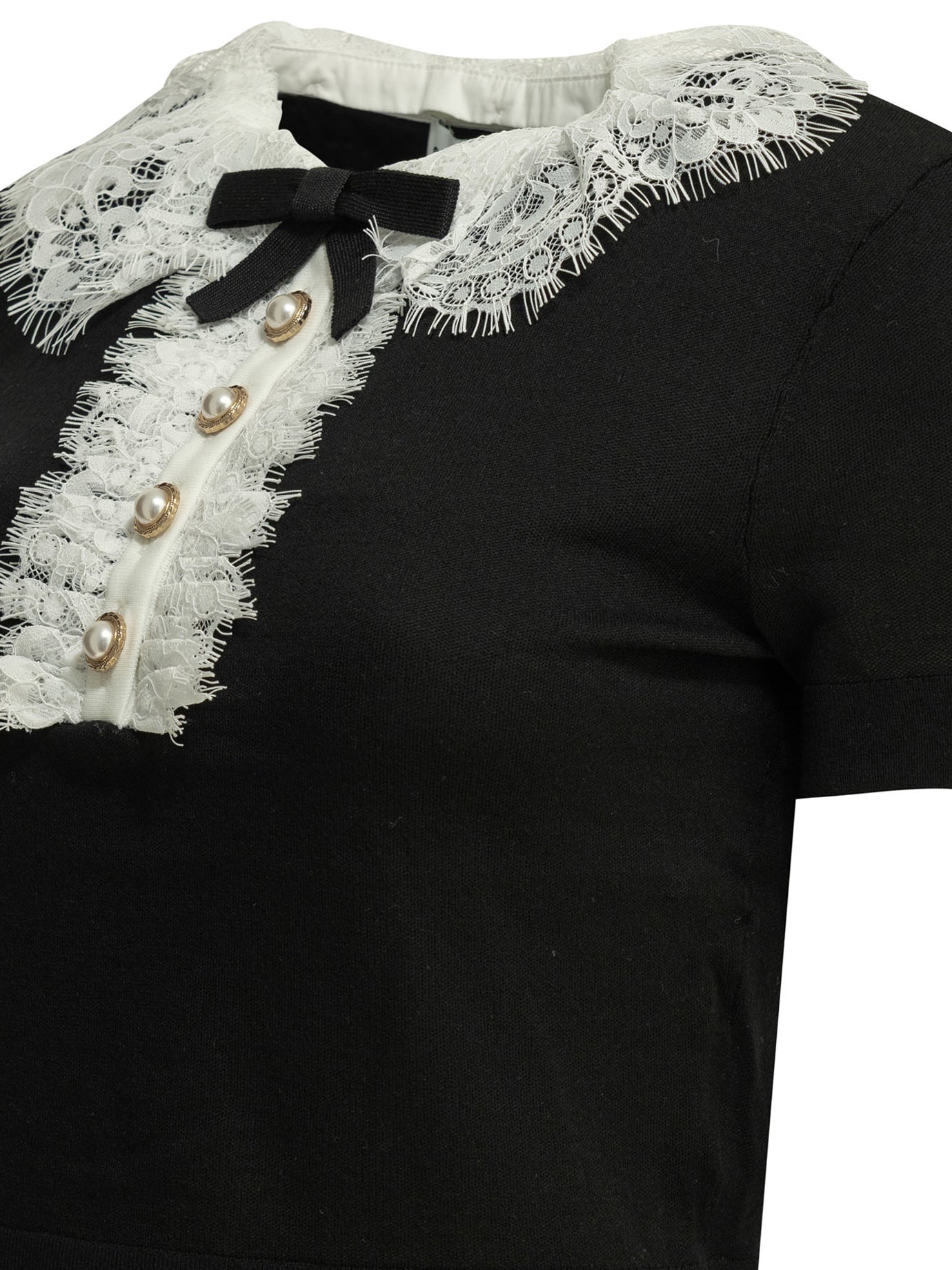 Self-portrait Sweater With Lace Collar