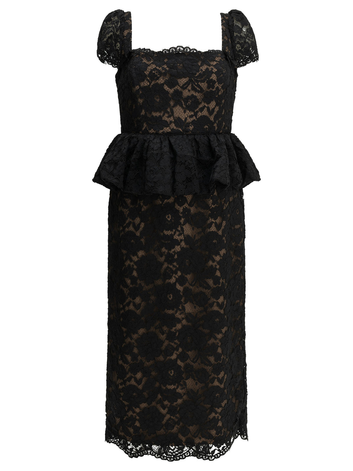 Self-portrait Midi-Length Sheath Dress With Ruffles