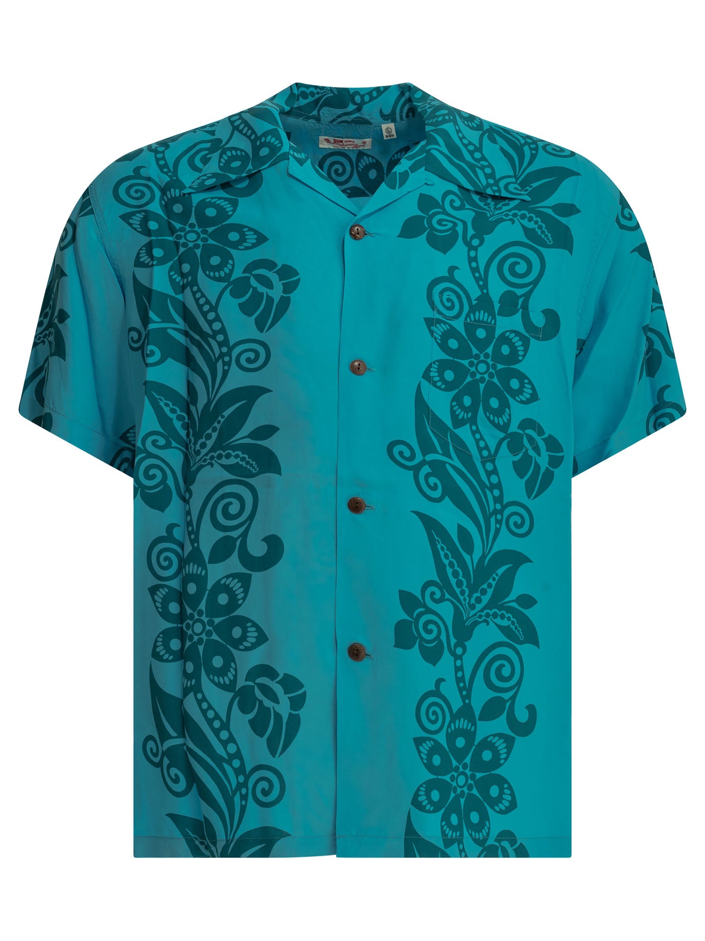 Sun Surf Pictograph Flower Casual Shirt