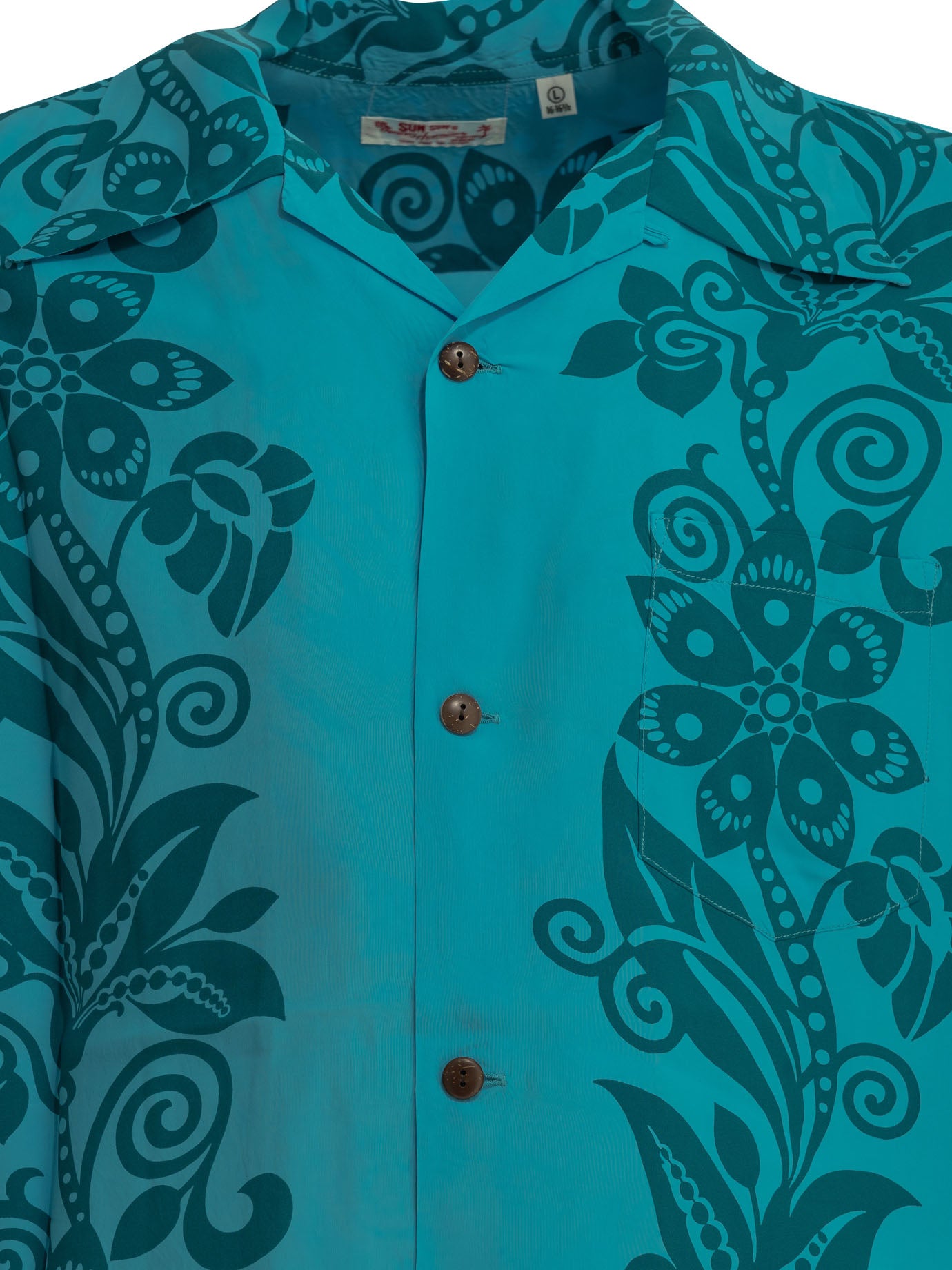 Sun Surf Pictograph Flower Casual Shirt