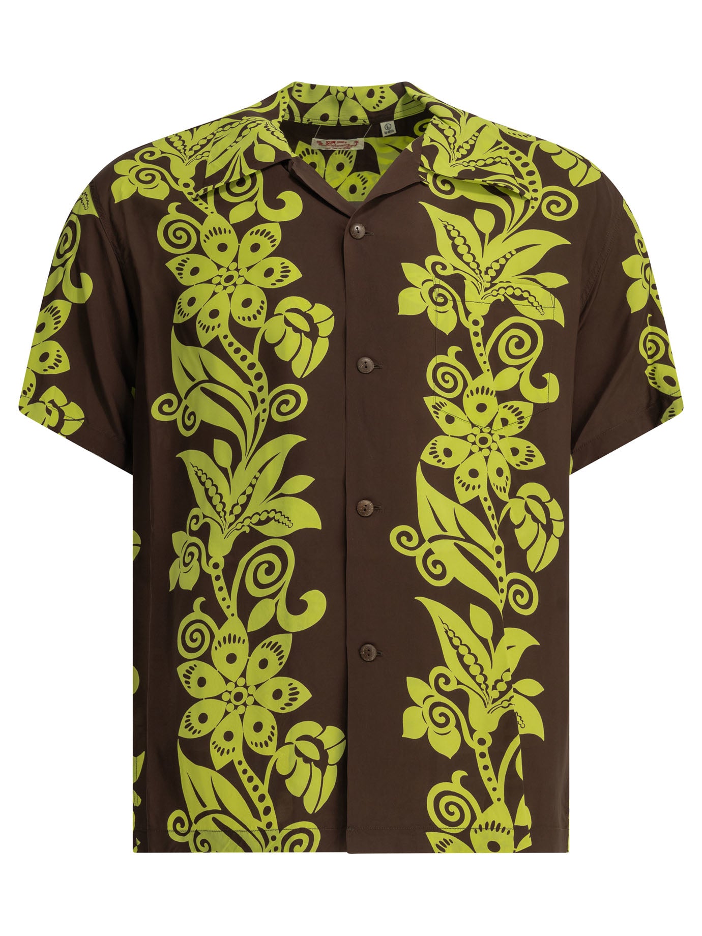 Sun Surf Pictograph Flower Casual Shirt