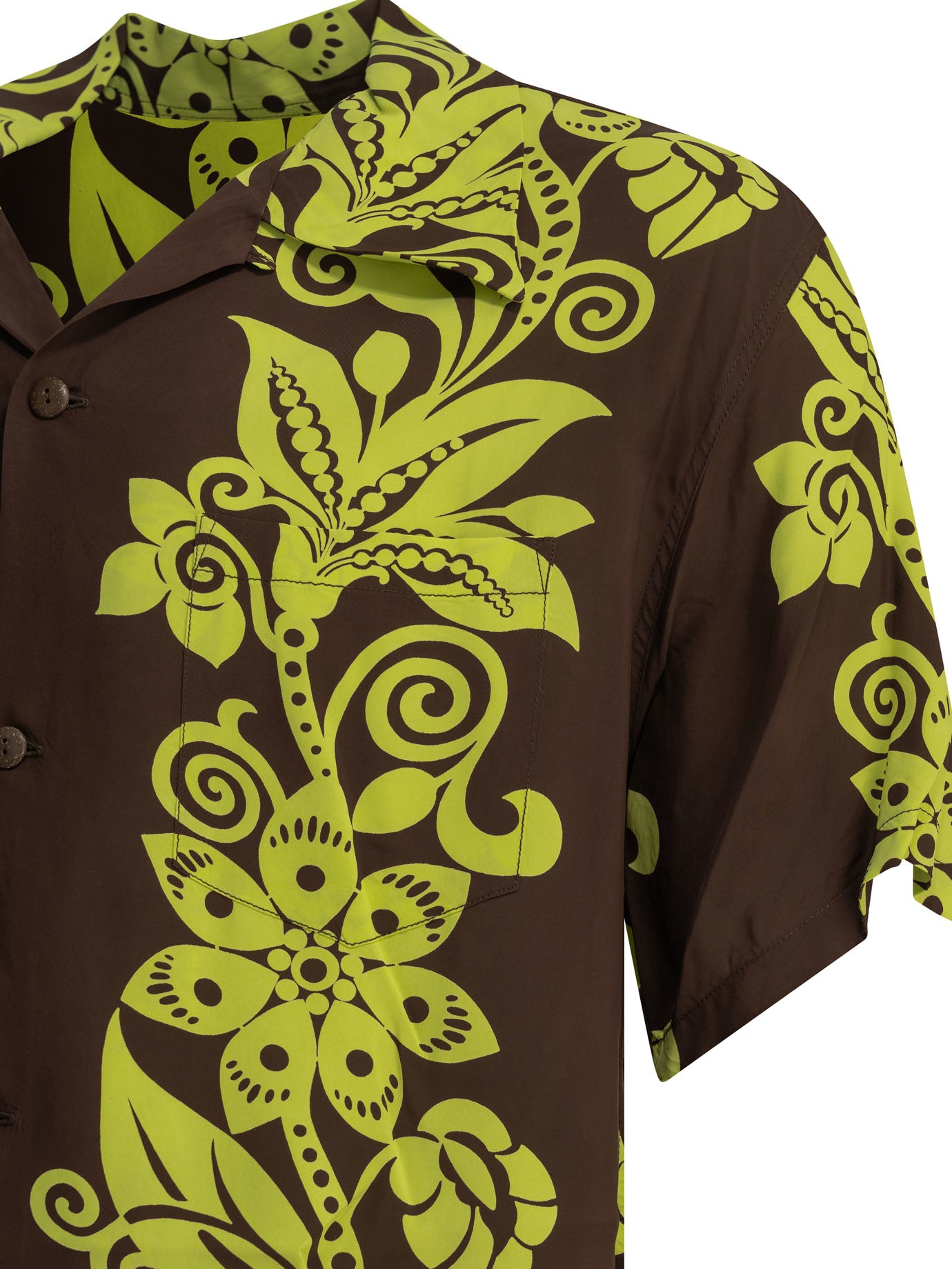 Sun Surf Pictograph Flower Casual Shirt