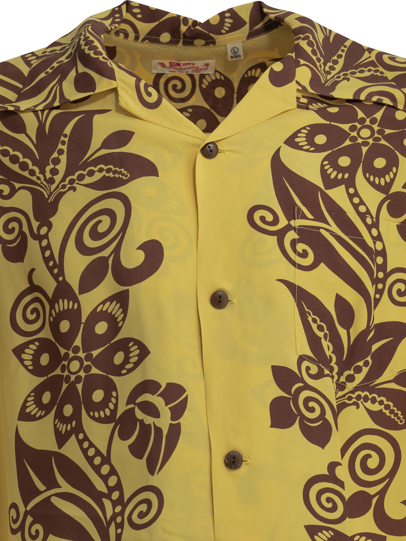 Sun Surf Pictograph Flower Casual Shirt
