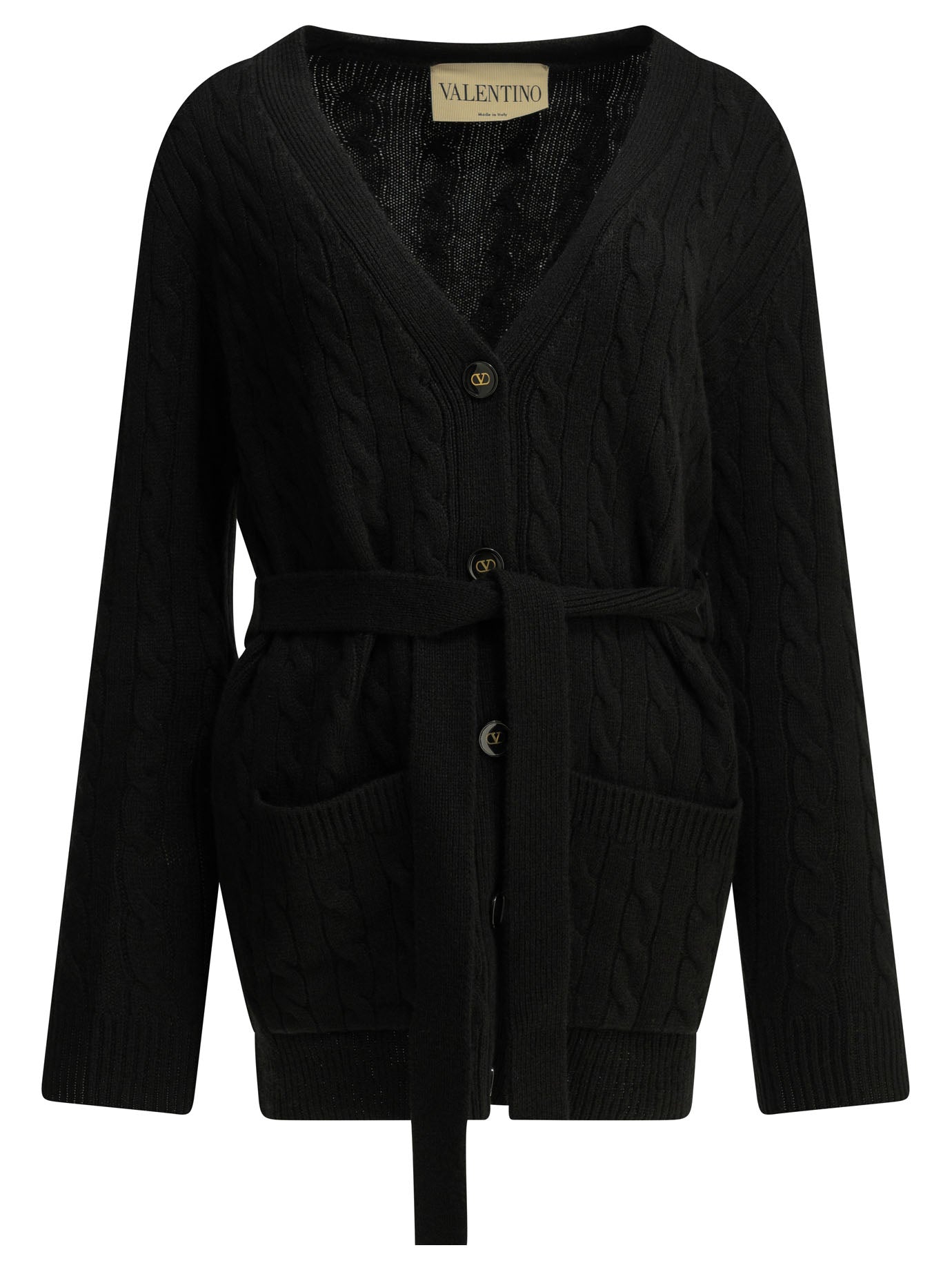 Valentino Cashmere Cable-Knit Cardigan
