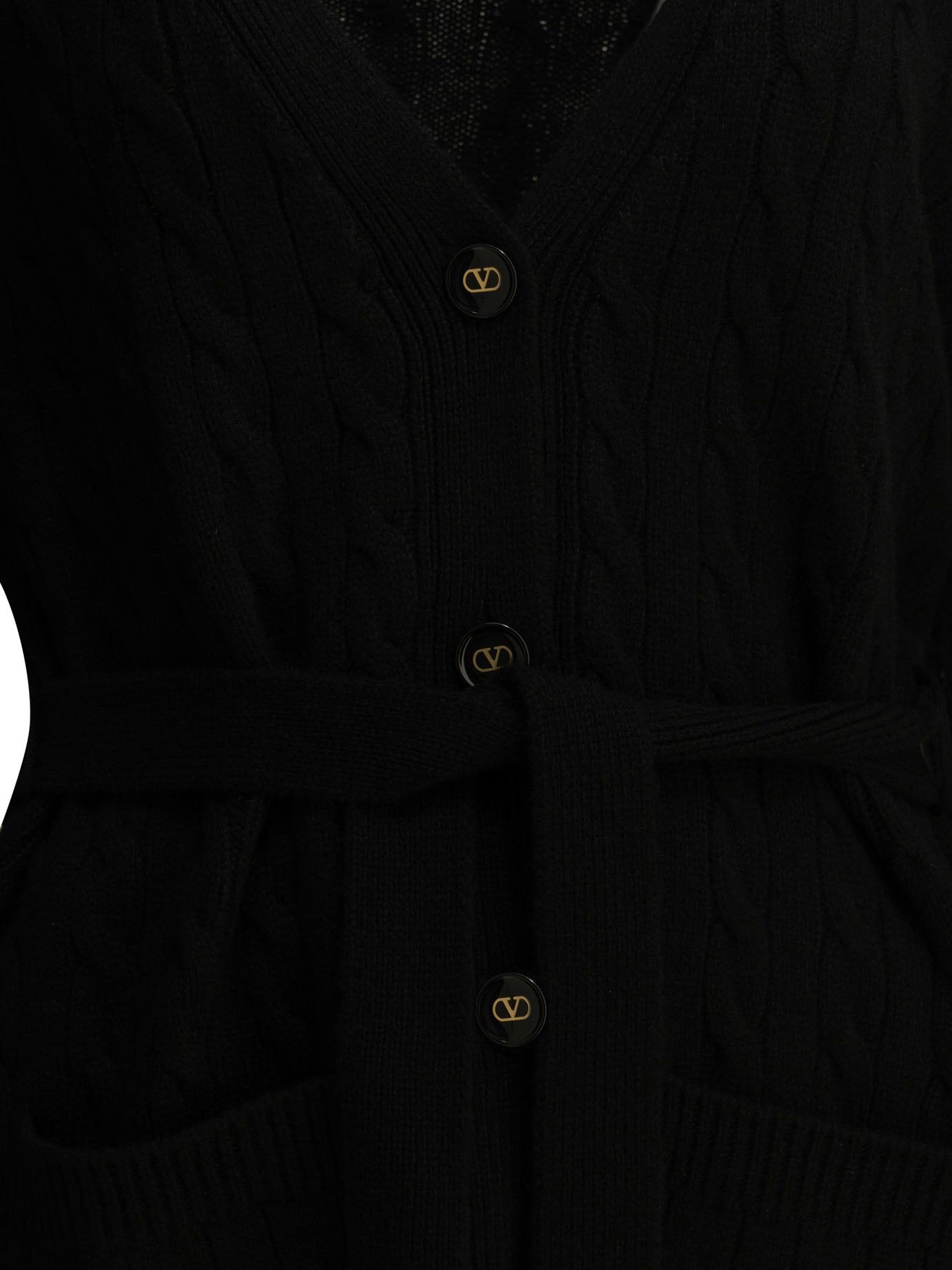Valentino Cashmere Cable-Knit Cardigan