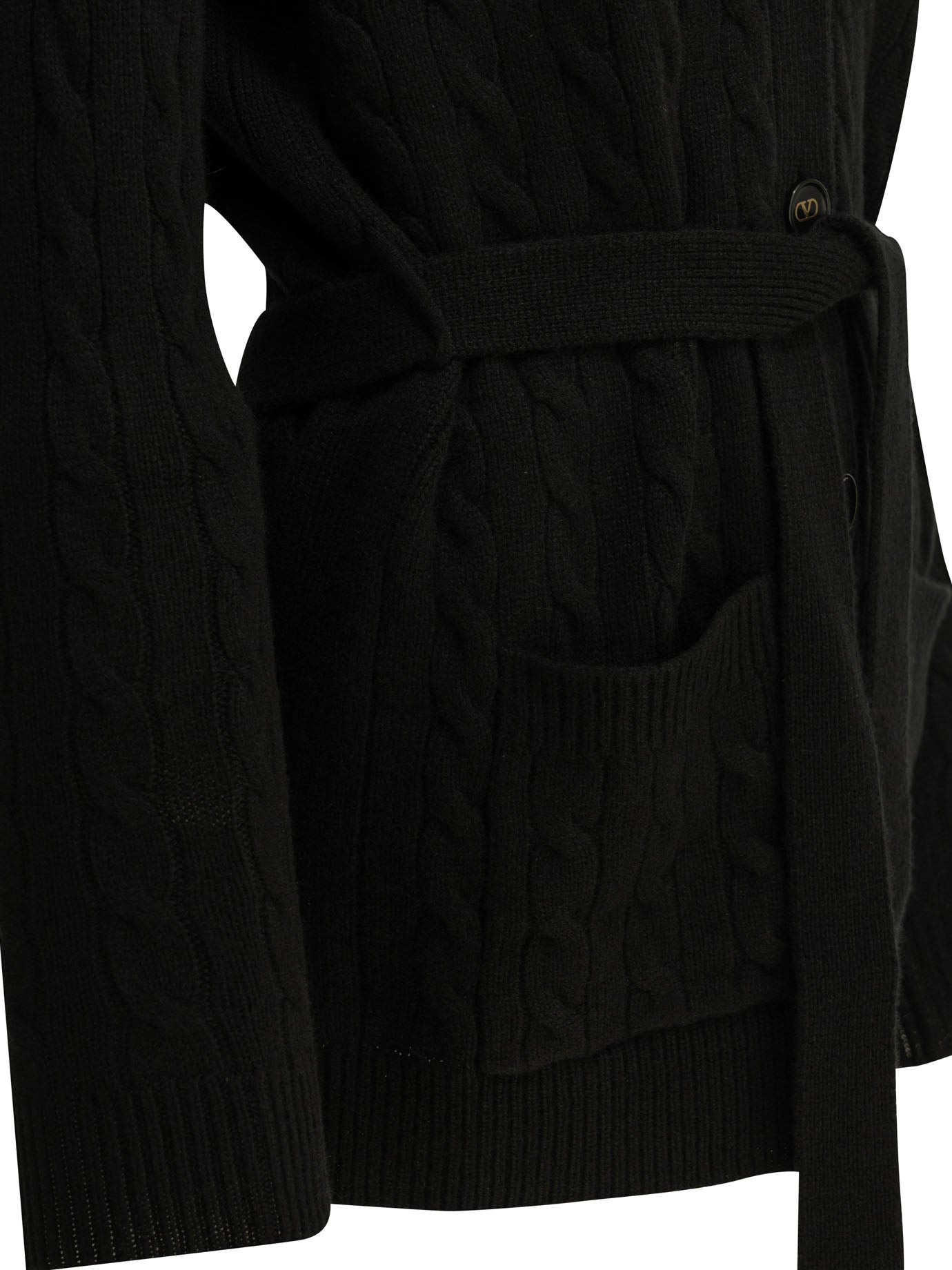 Valentino Cashmere Cable-Knit Cardigan