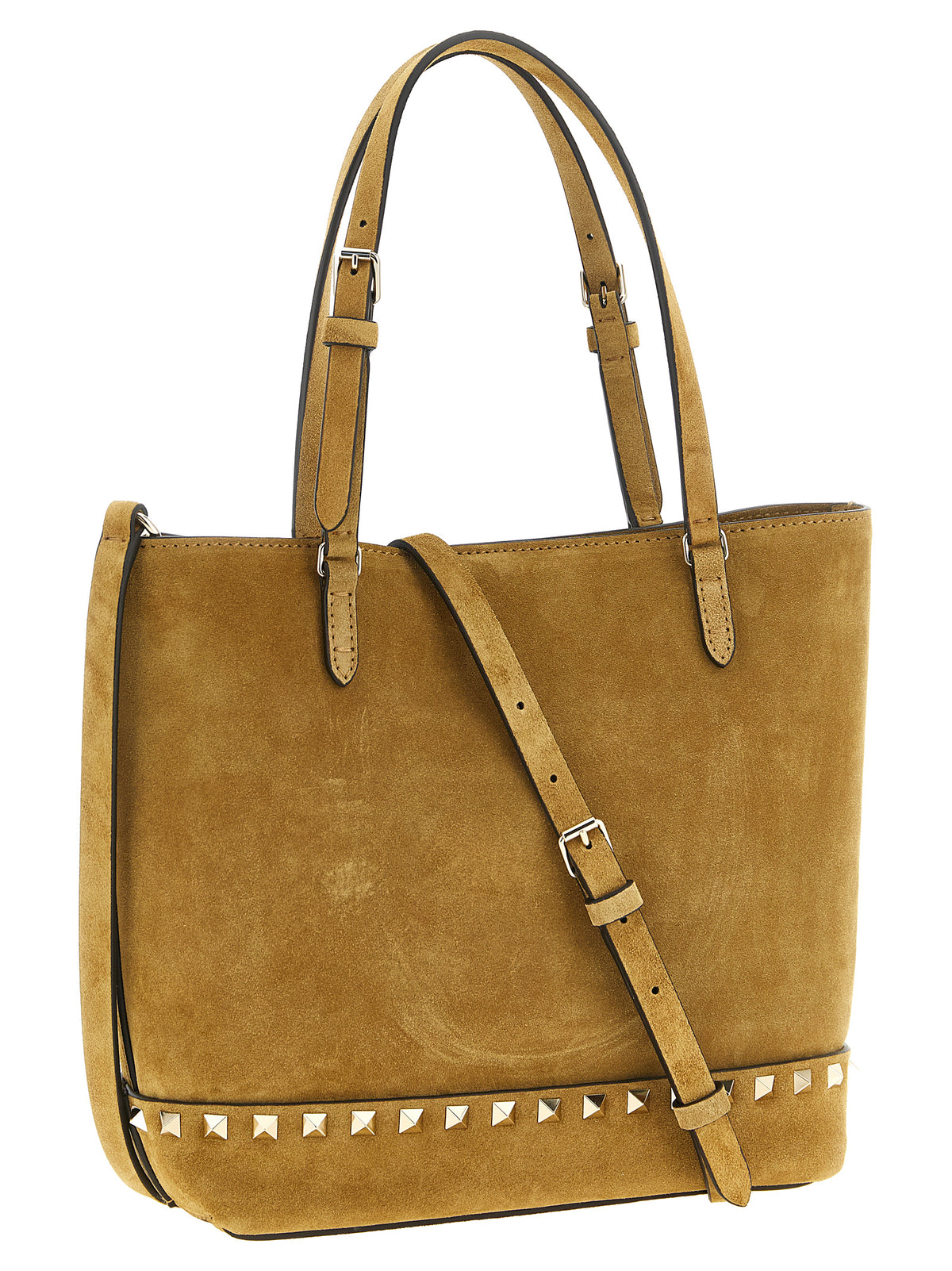 Valentino Garavani V. Garavani 'Rockstud' Small Beige Shopping Bag