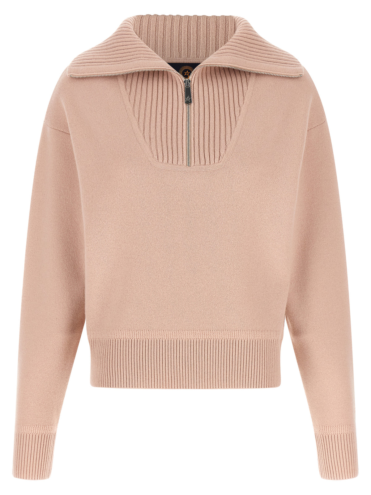 Perfect Moment Pink Merino Wool Half-Zip Sweater