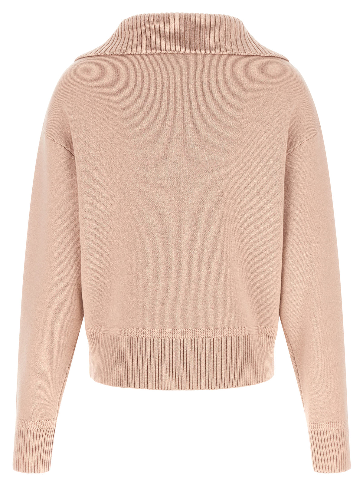 Perfect Moment Pink Merino Wool Half-Zip Sweater