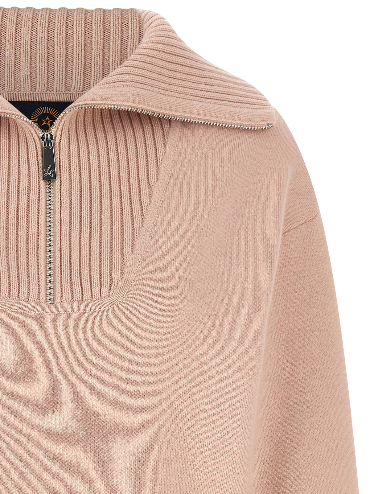 Perfect Moment Pink Merino Wool Half-Zip Sweater