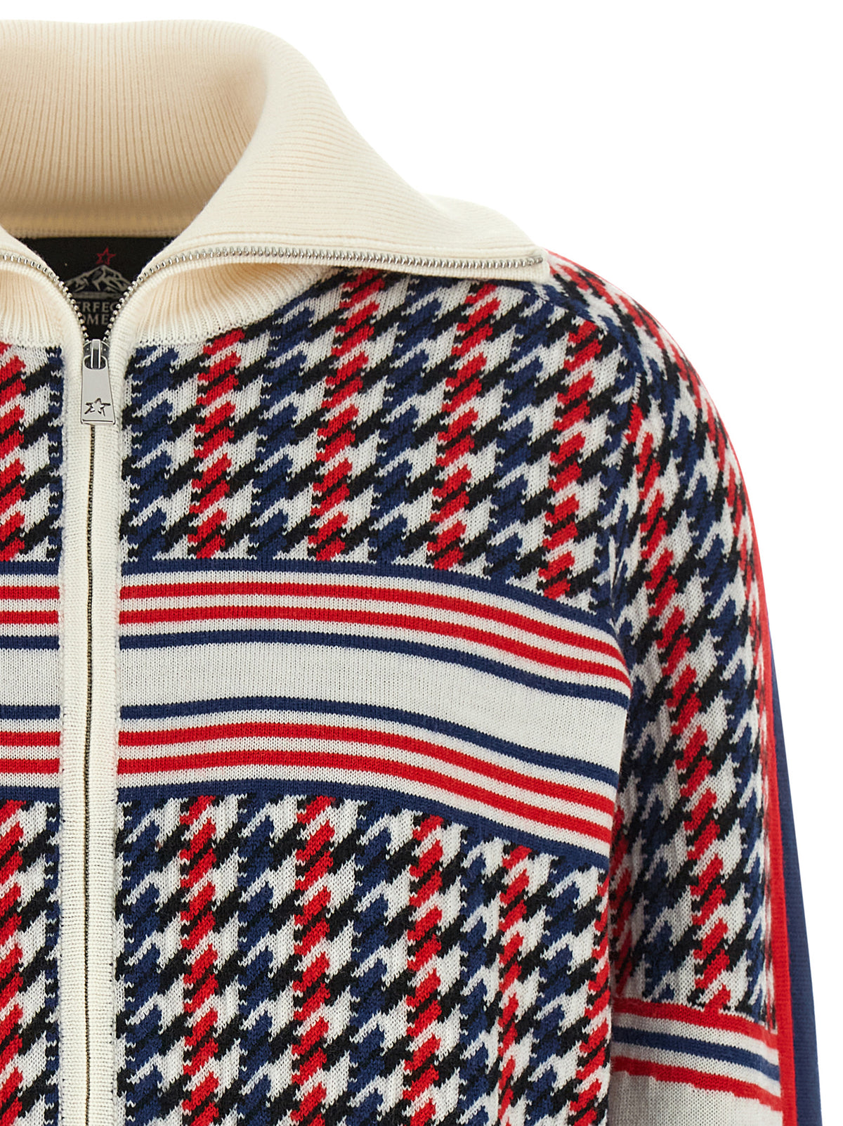 Perfect Moment Houndstooth Merino Wool Cardigan