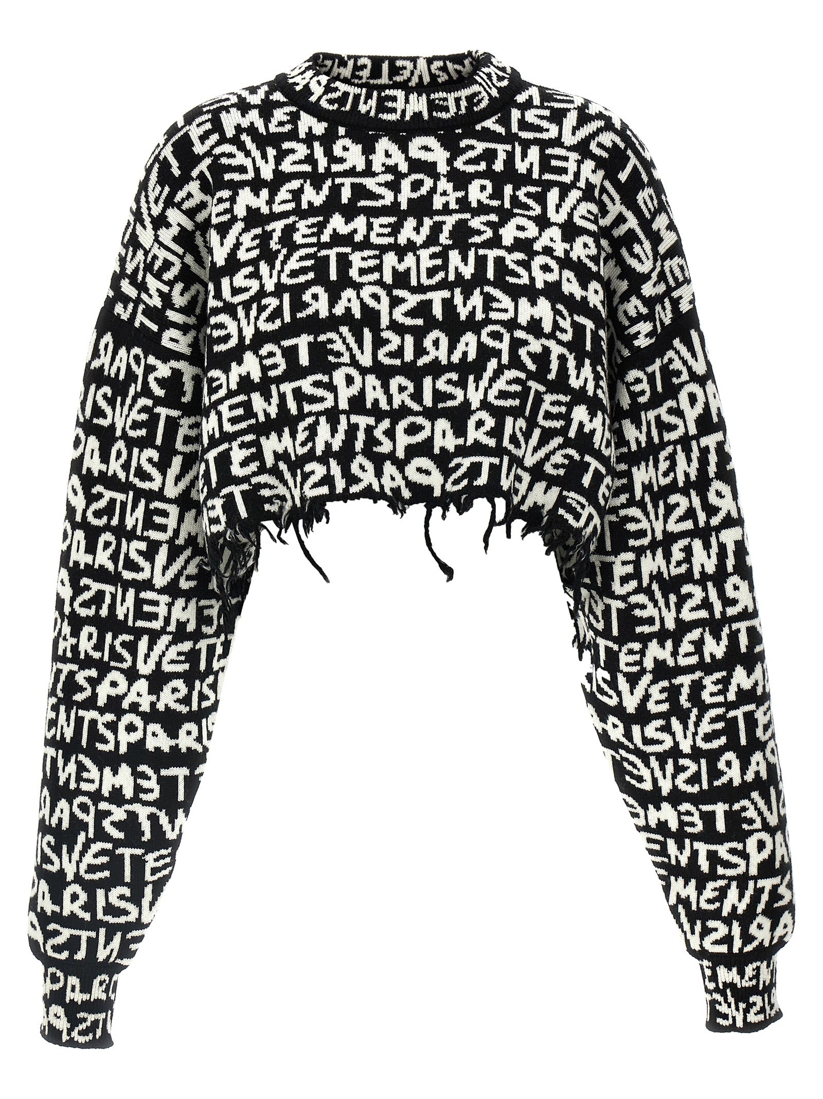 Vetements 'Vetements Paris Monogram' Cropped Sweater