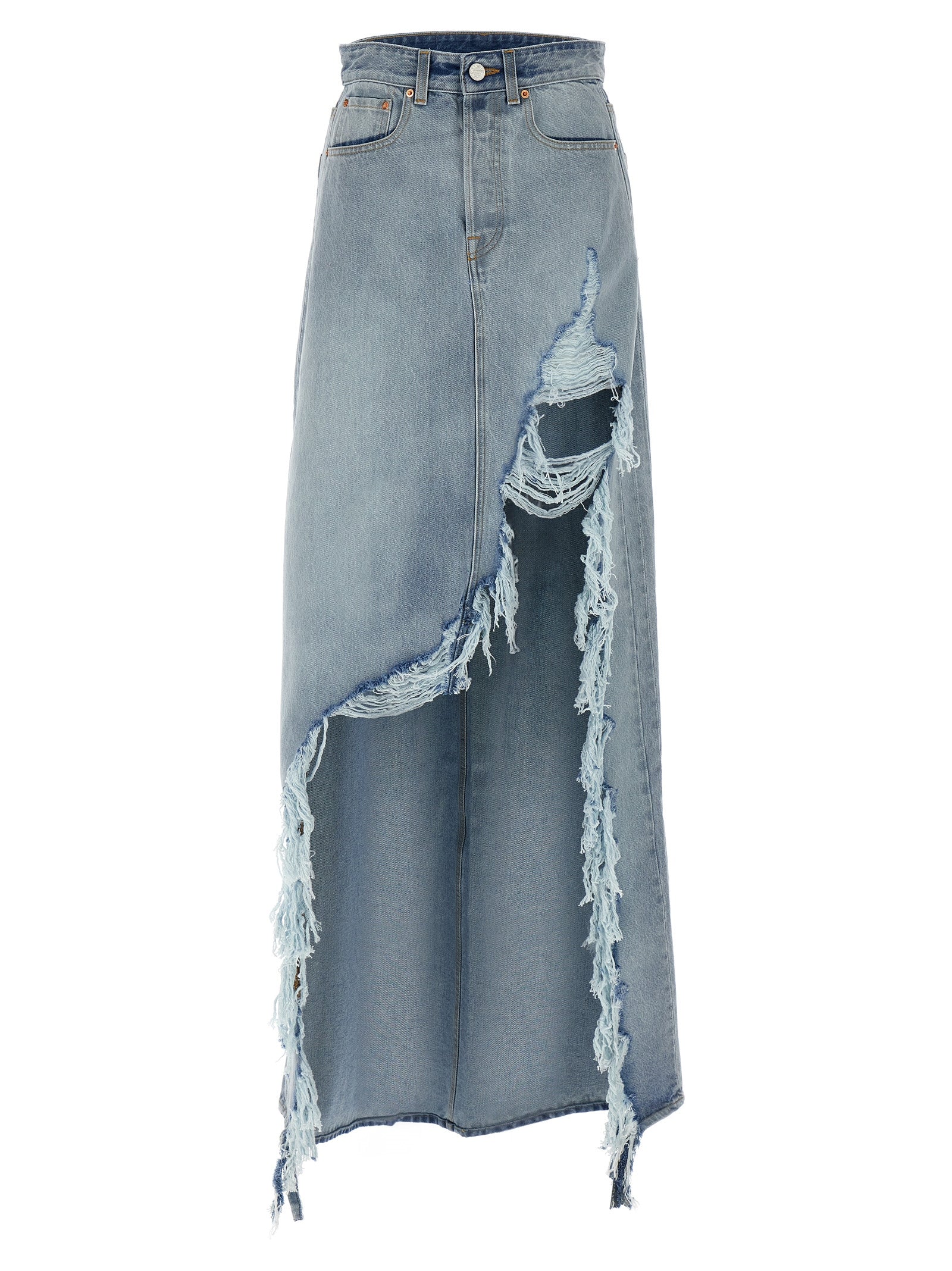 Vetements 'Destroyed Denim Maxi Skirt' Skirt