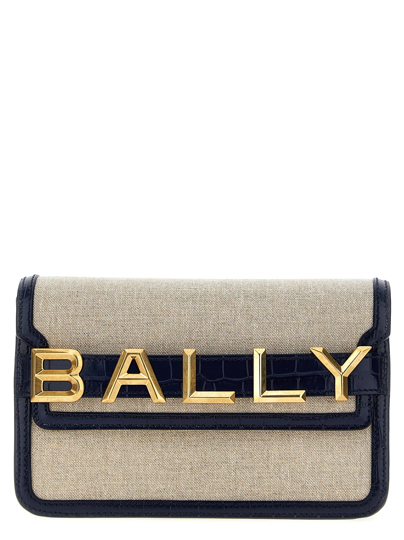 Bally Logo Leather Canvas Crossbody Bag