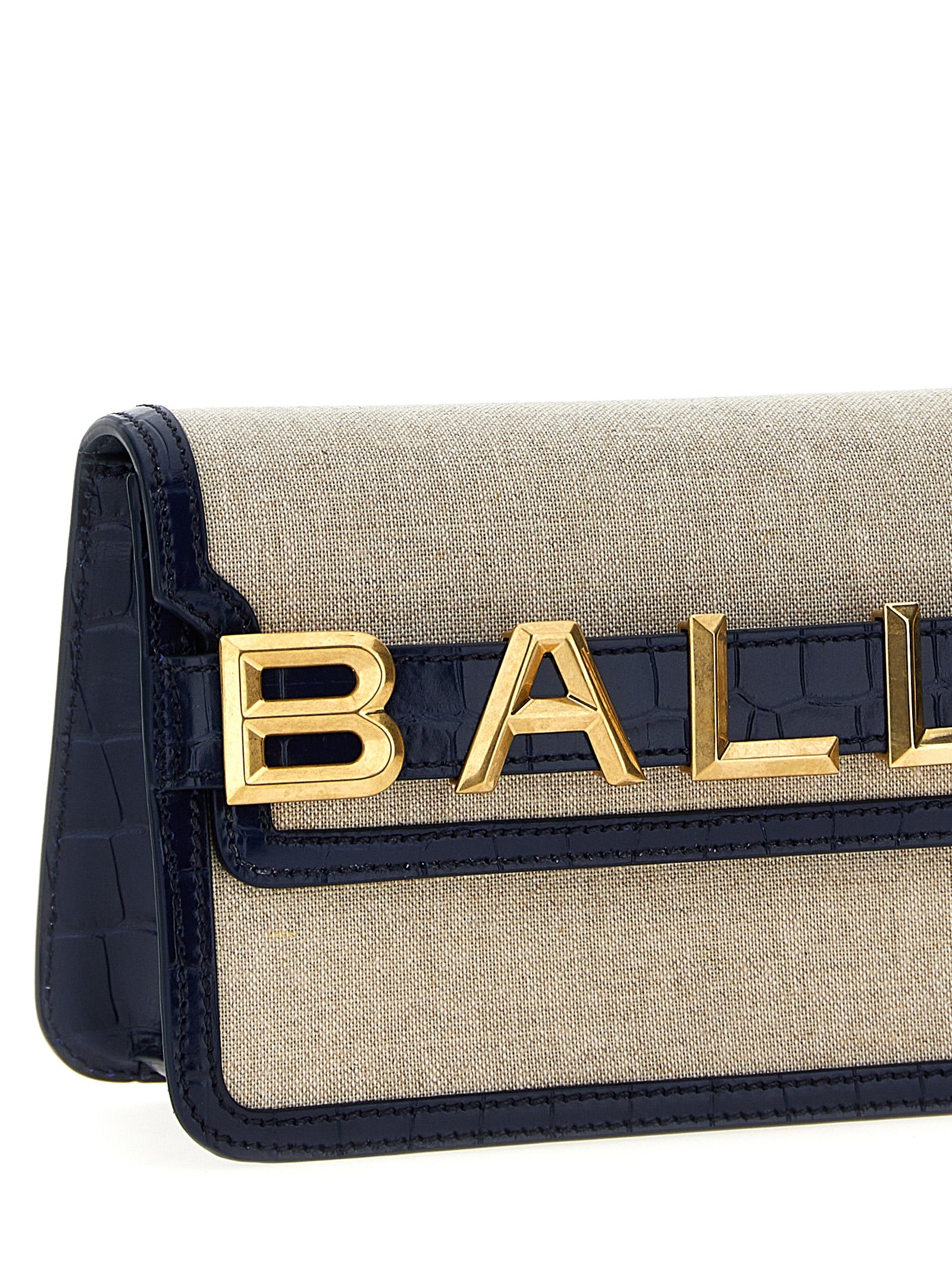 Bally Logo Leather Canvas Crossbody Bag