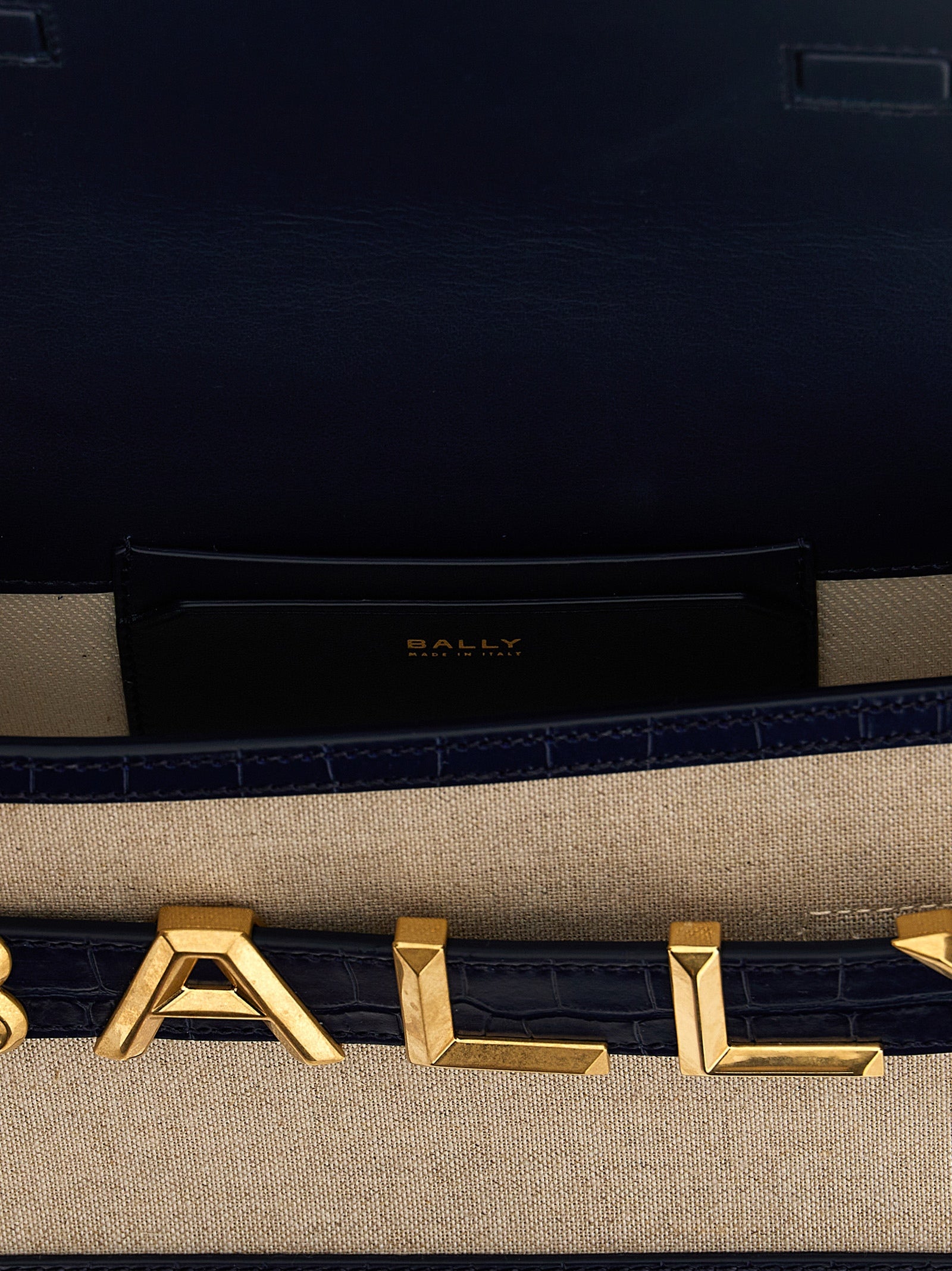 Bally Logo Leather Canvas Crossbody Bag