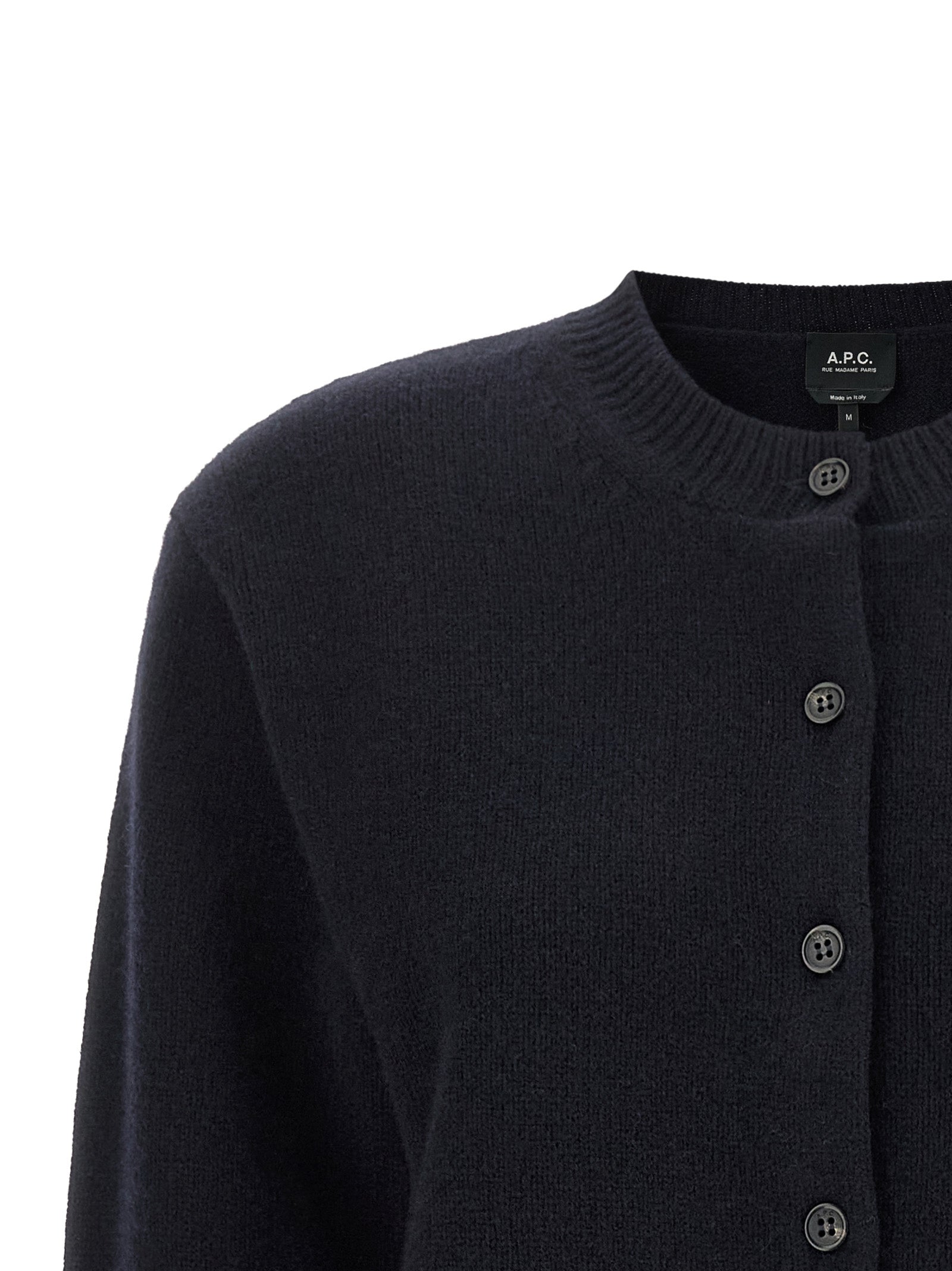 A.P.C. Lila' Wool Cardigan With Logo Intarsia