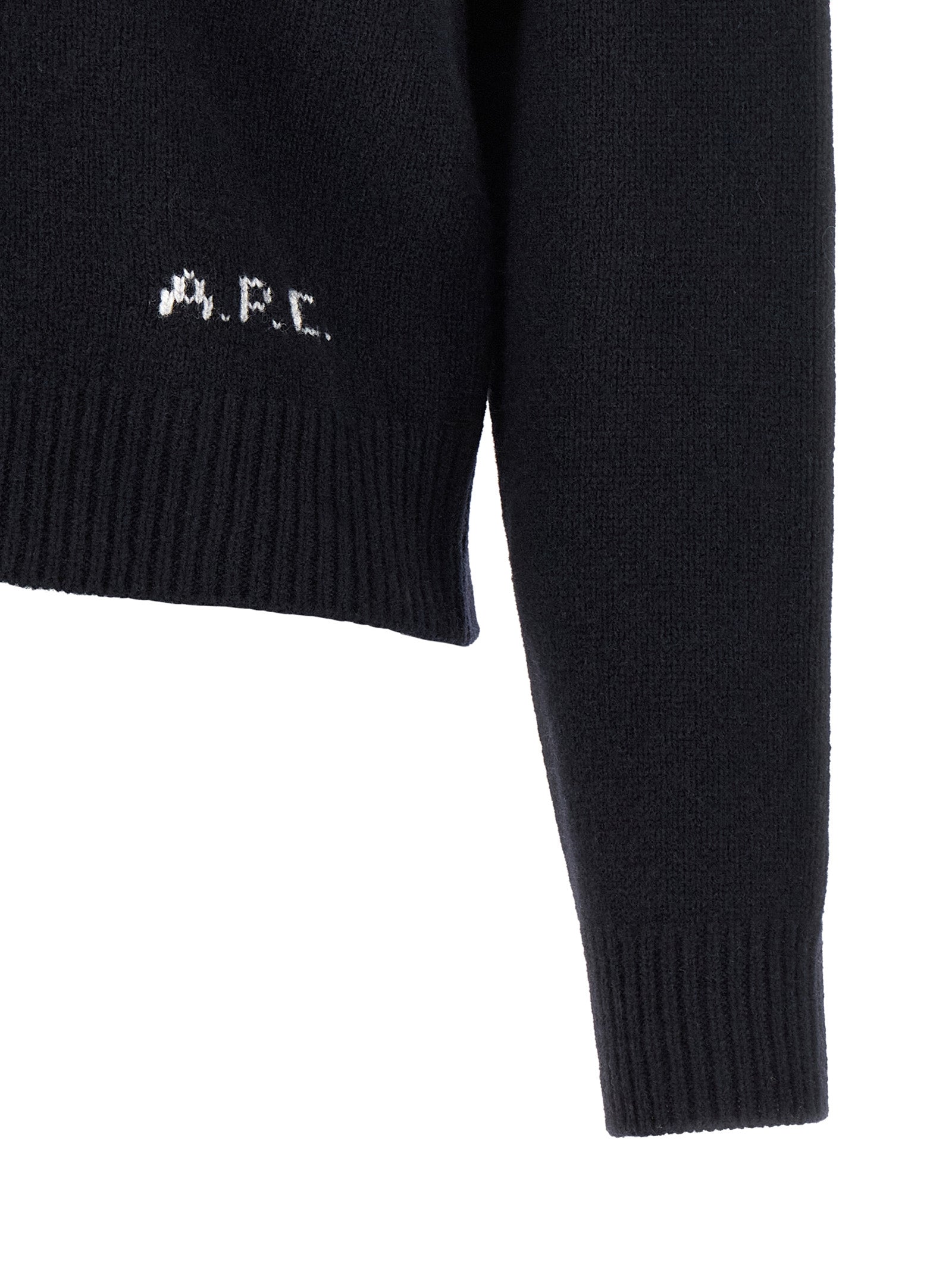 A.P.C. Lila' Wool Cardigan With Logo Intarsia