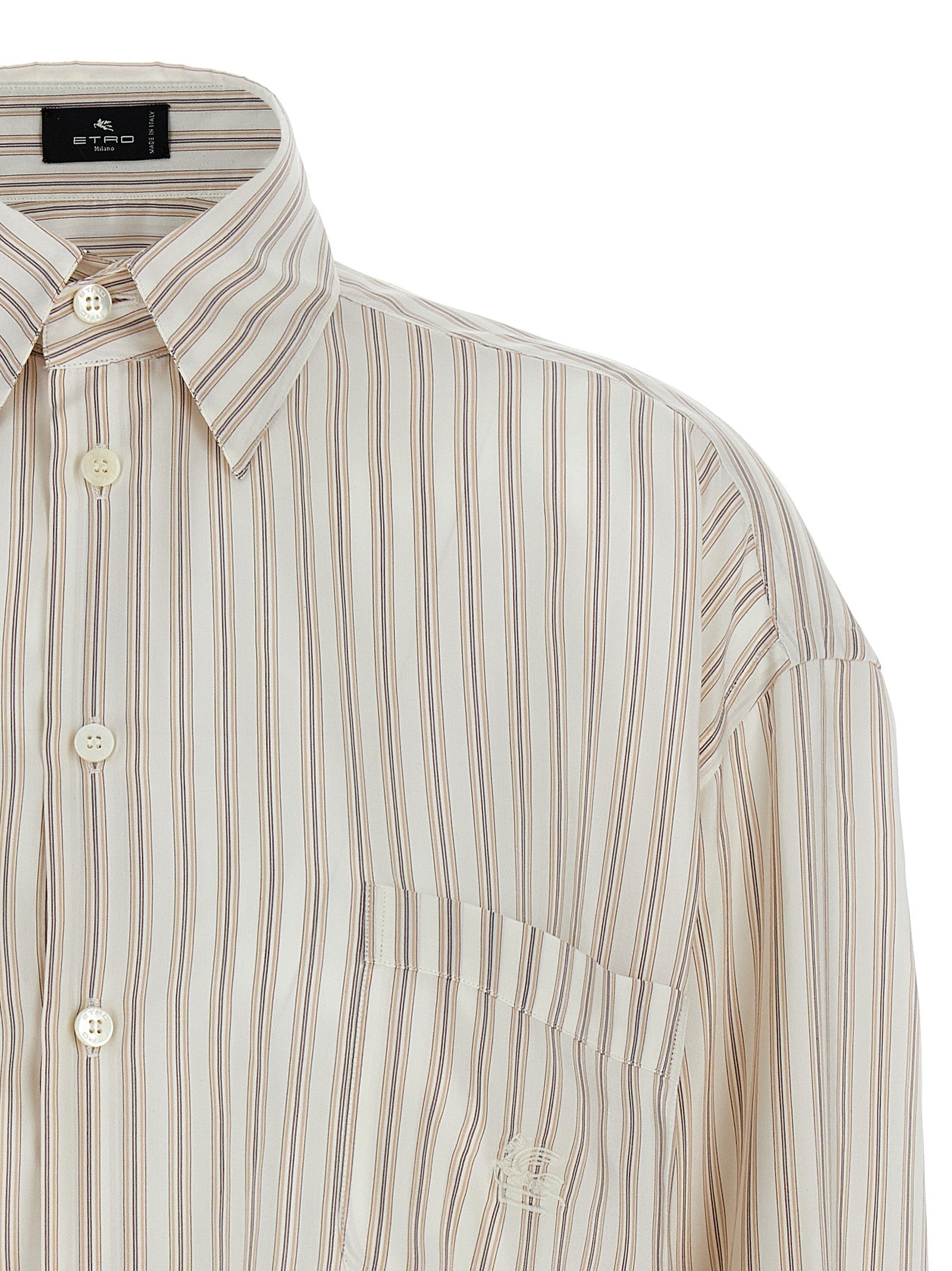 Etro Logo Embroidery Striped Shirt