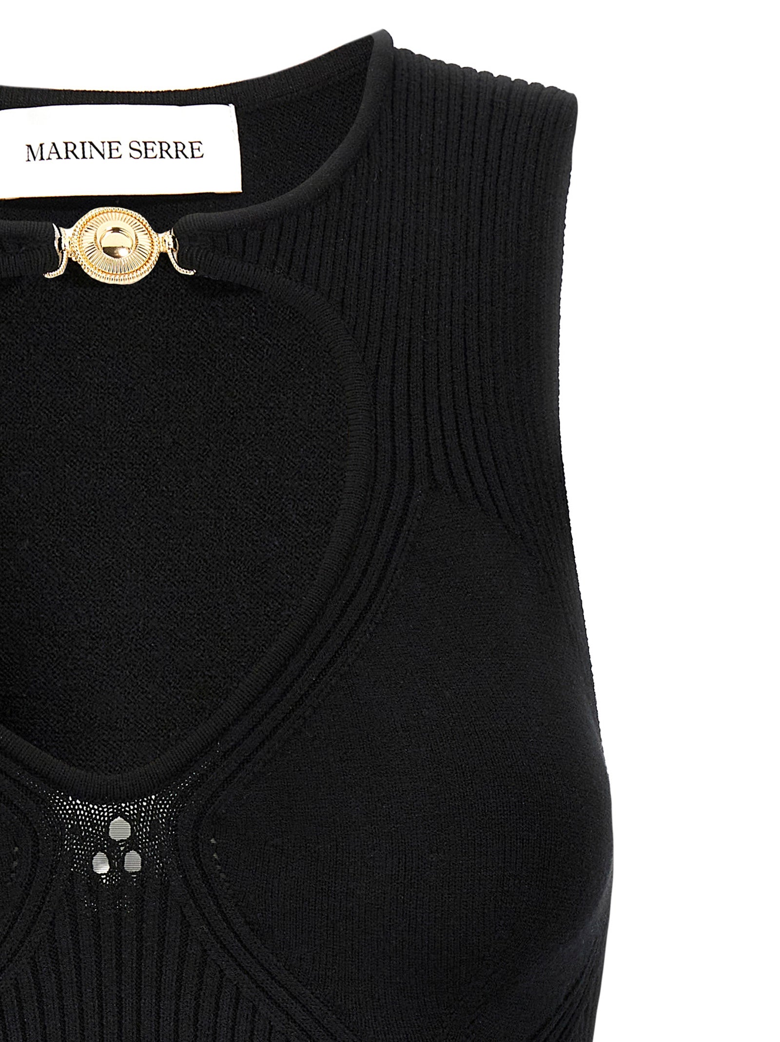 Marine Serre 'Moon Jewelry Knit Open Neck' Top