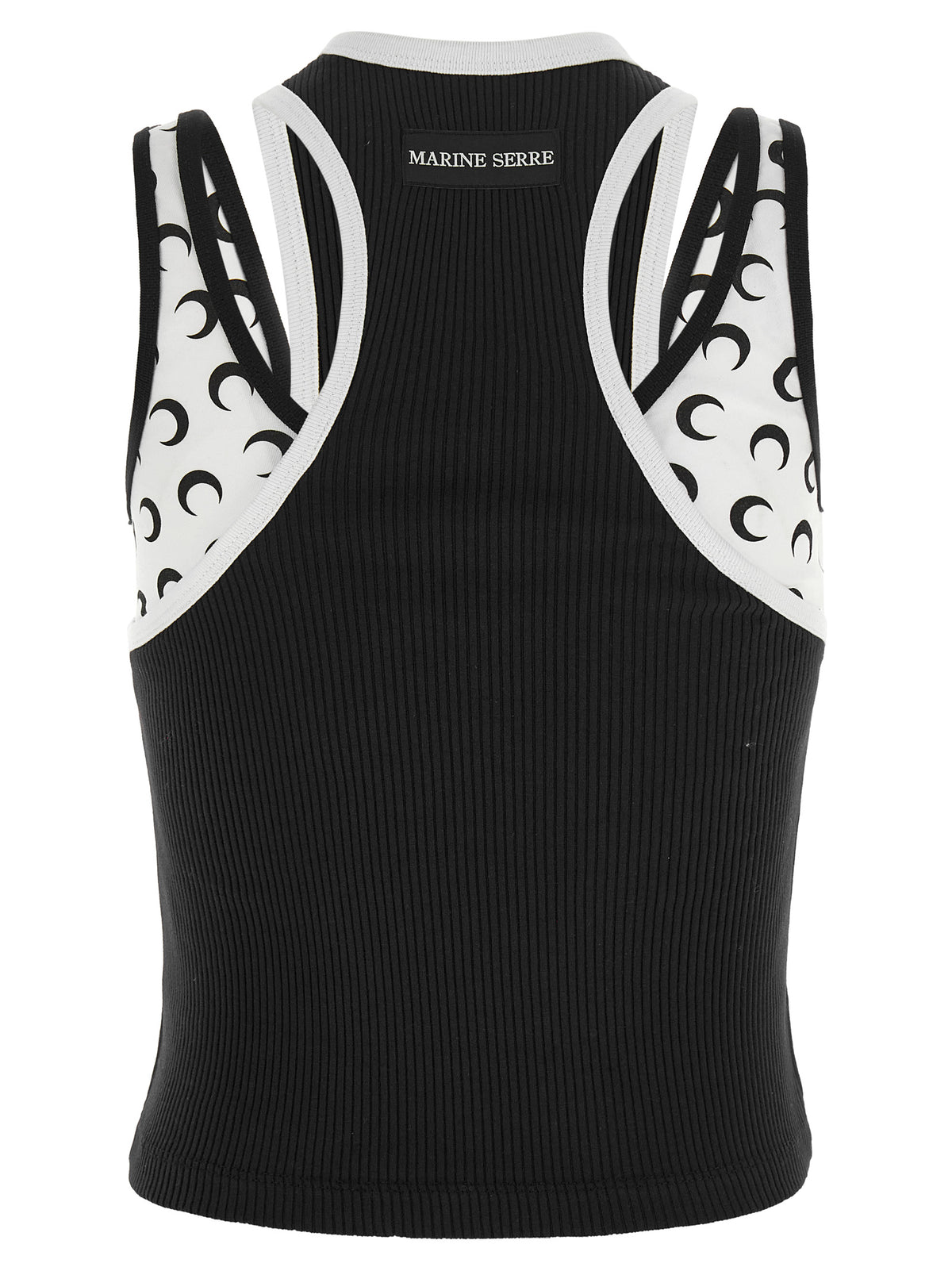 Marine Serre Bicolor 'Moon Logo Jersey' Line Tank Top