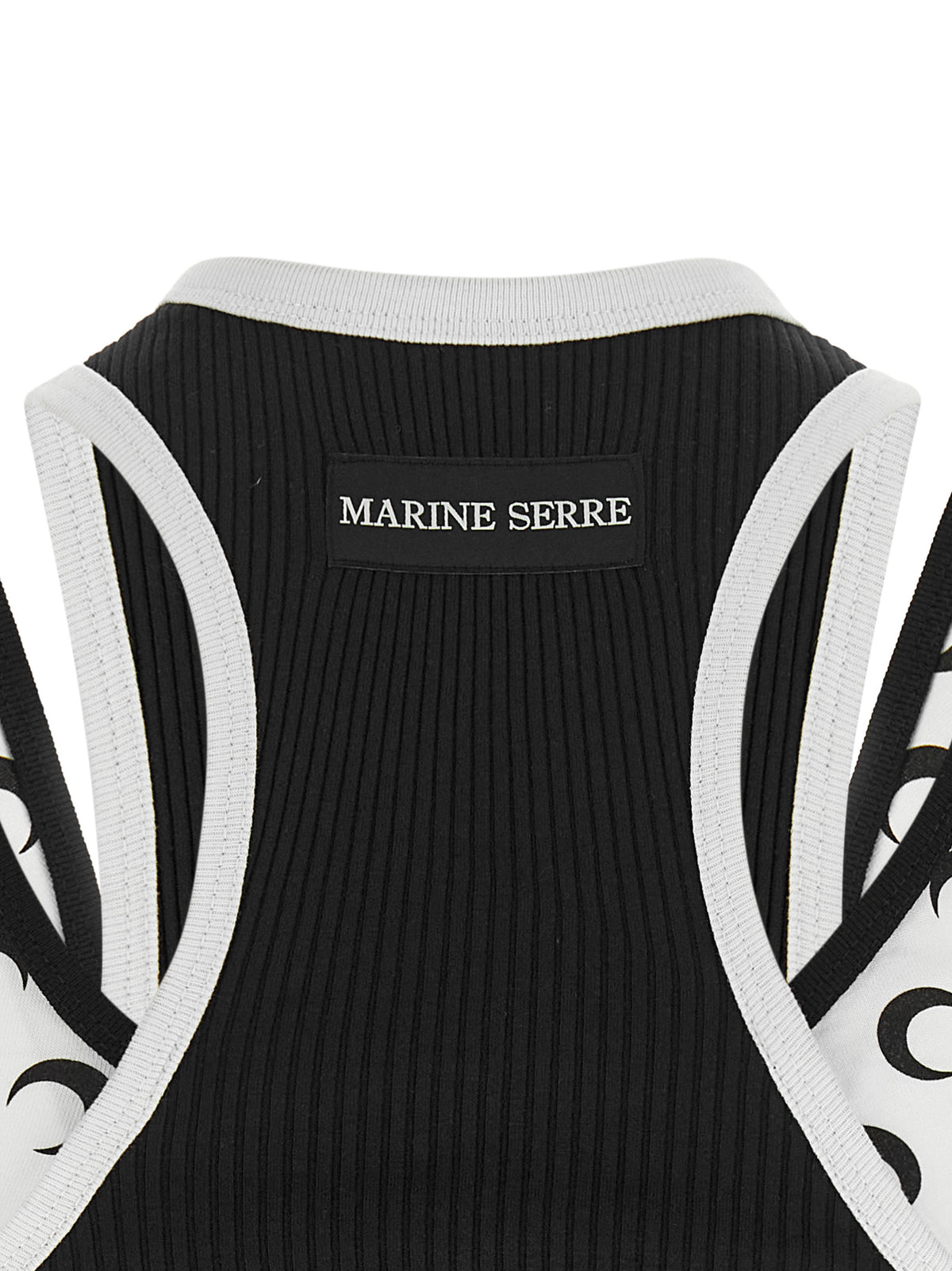 Marine Serre Bicolor 'Moon Logo Jersey' Line Tank Top