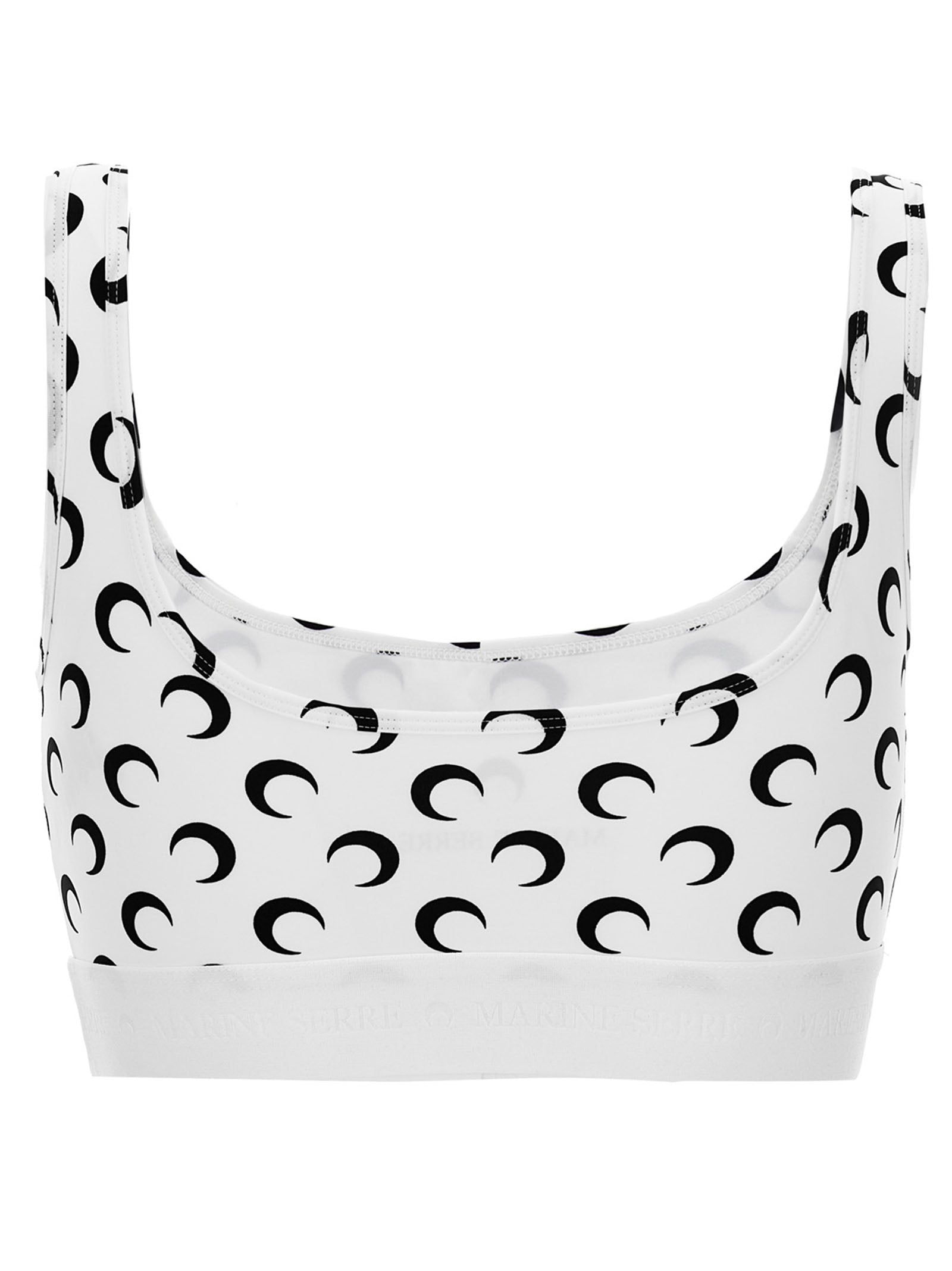 Marine Serre 'Moon Printed Jersey' Cropped Top