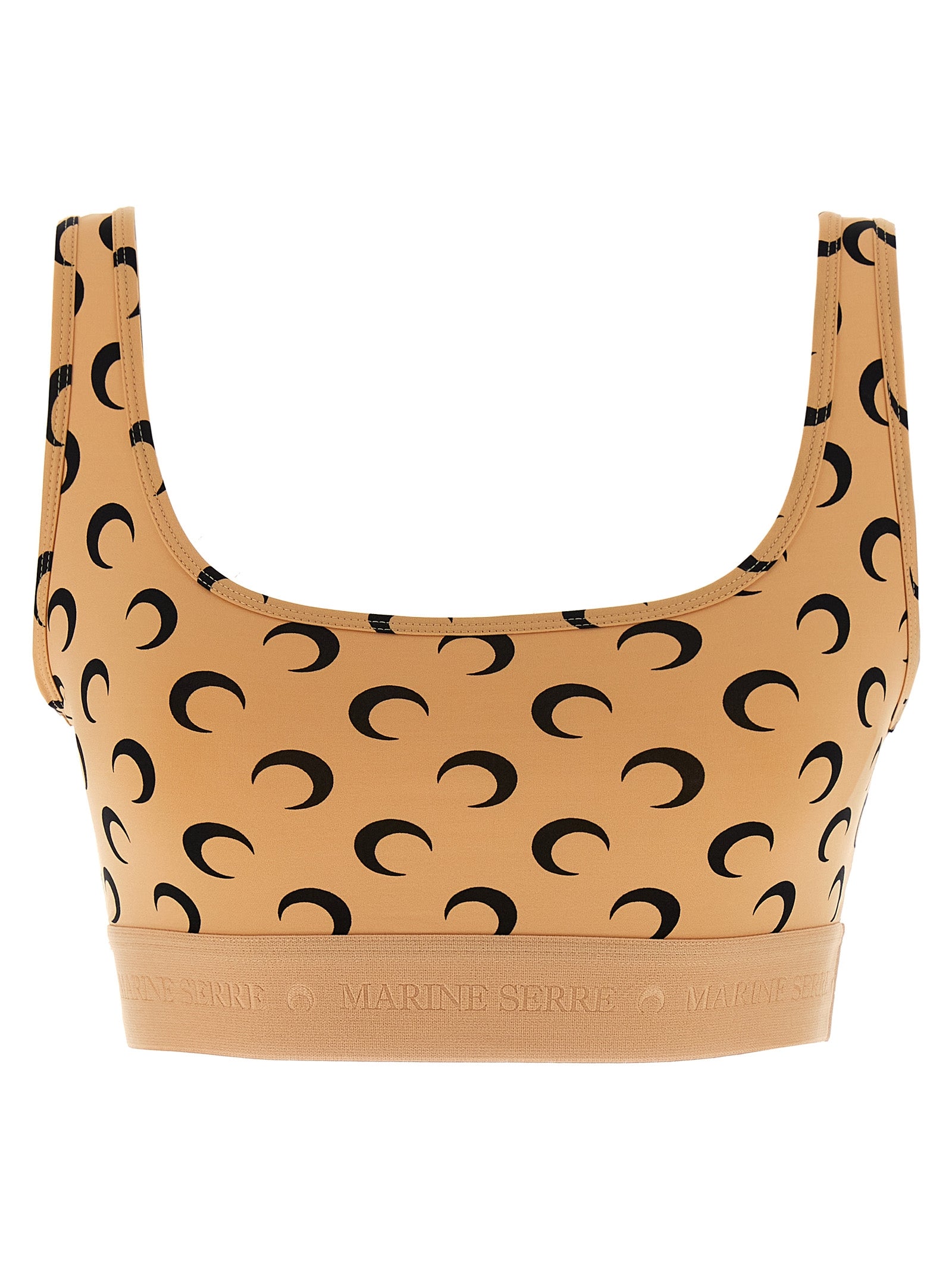 Marine Serre 'Moon Printed Jersey' Cropped Top