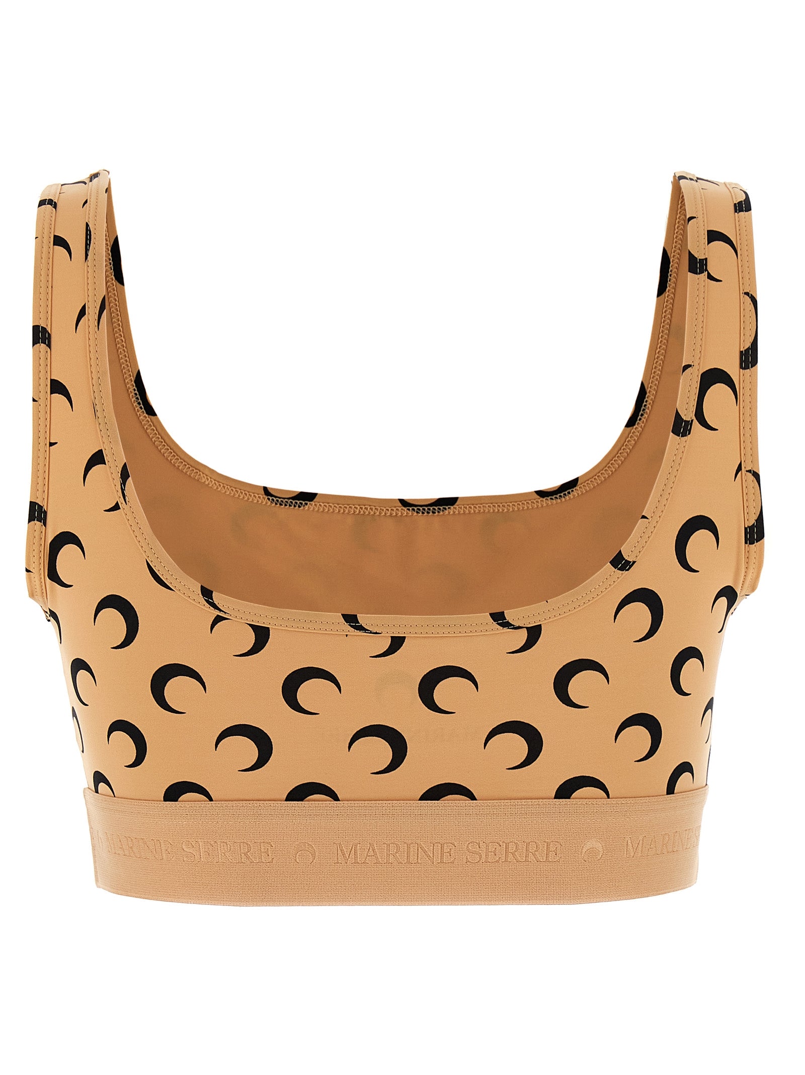 Marine Serre 'Moon Printed Jersey' Cropped Top