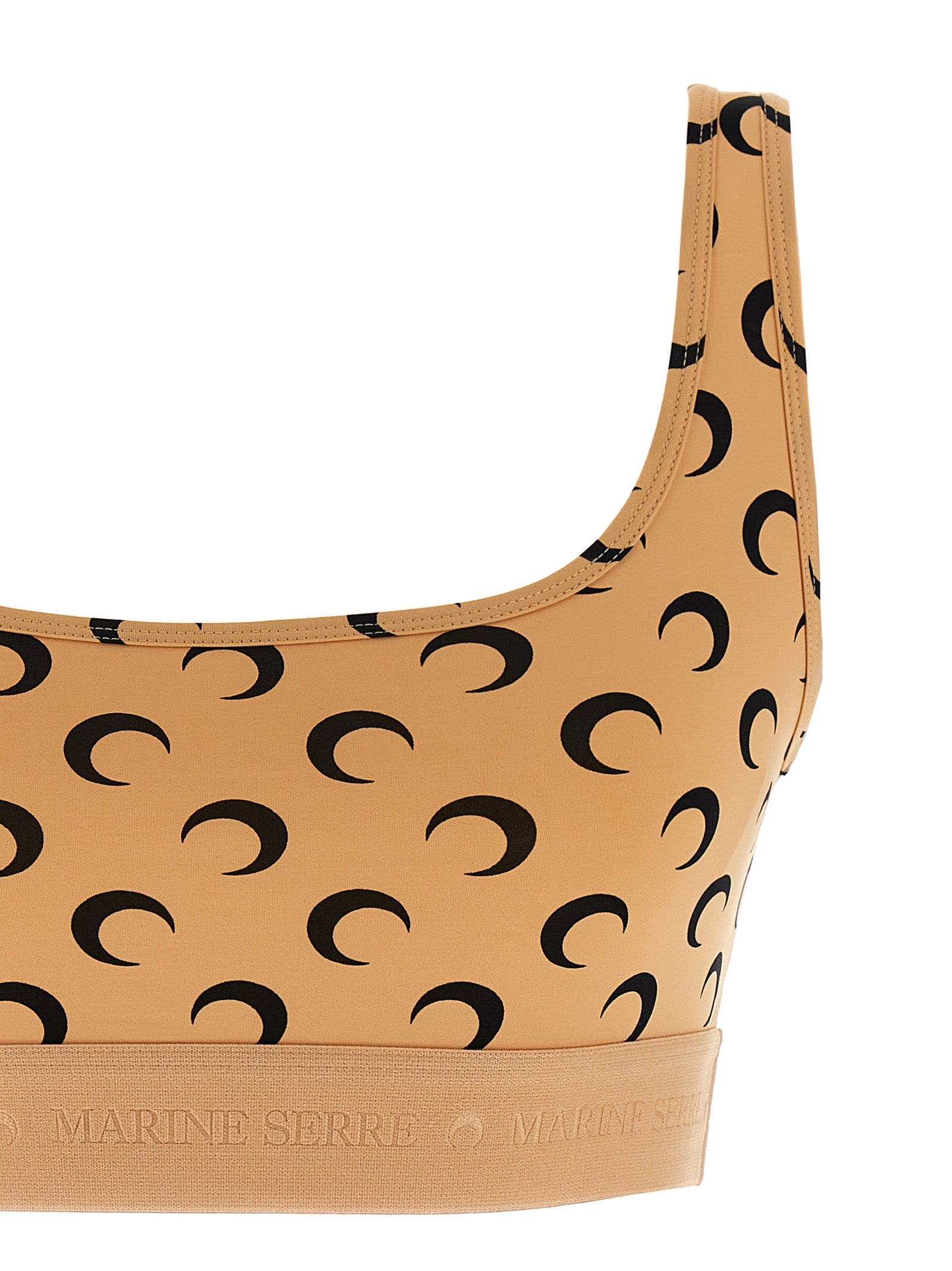 Marine Serre 'Moon Printed Jersey' Cropped Top