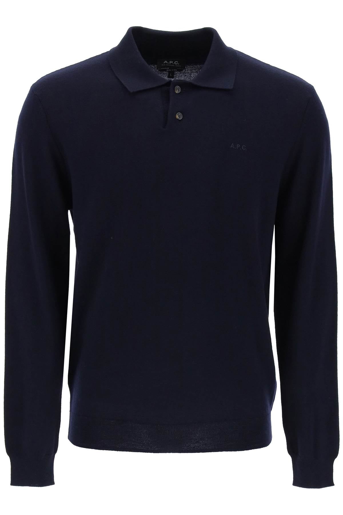 A.P.C. Jacob Wool Pullover Polo Sweater