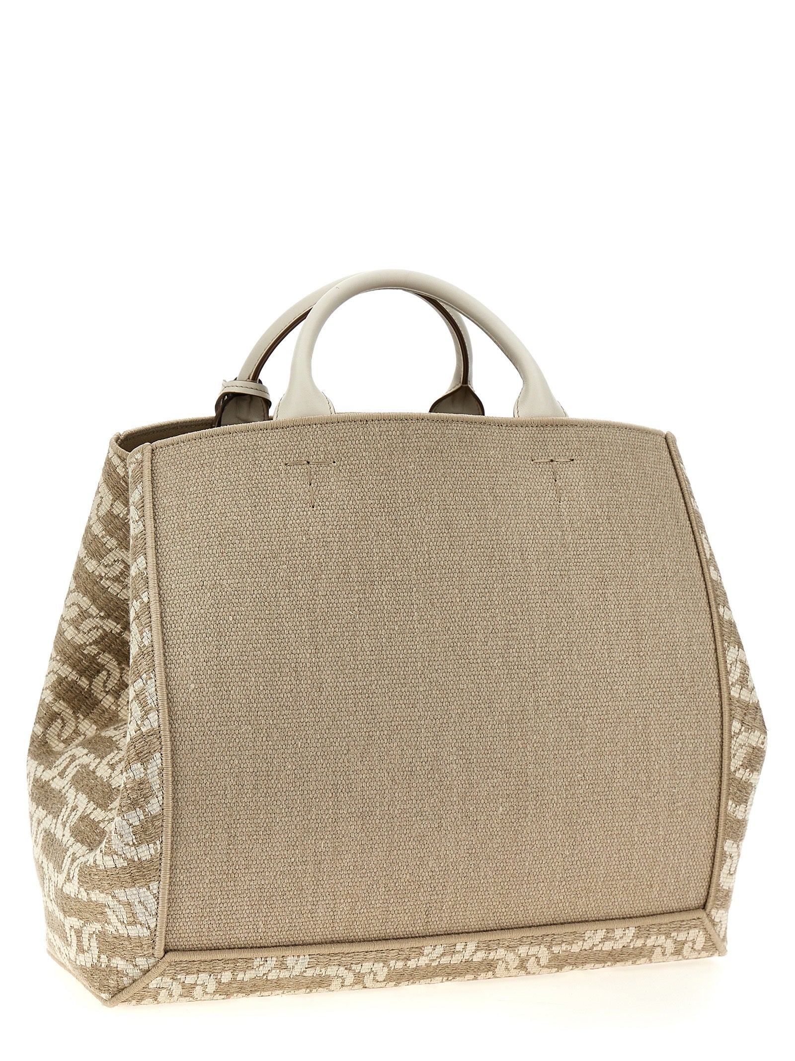 Tod'S Logo Canvas Shopping Bag