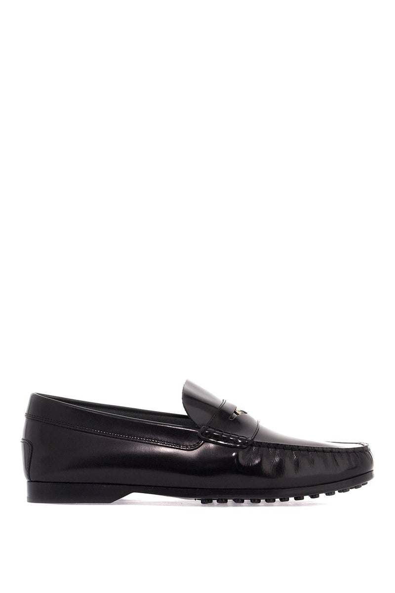 Tod's Brushed Leather Loafers With Penny Detail Black