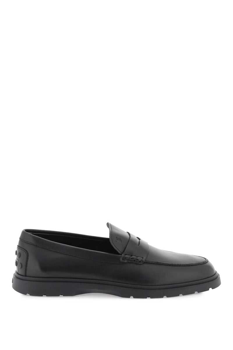 Tod's Leather Loafers Black