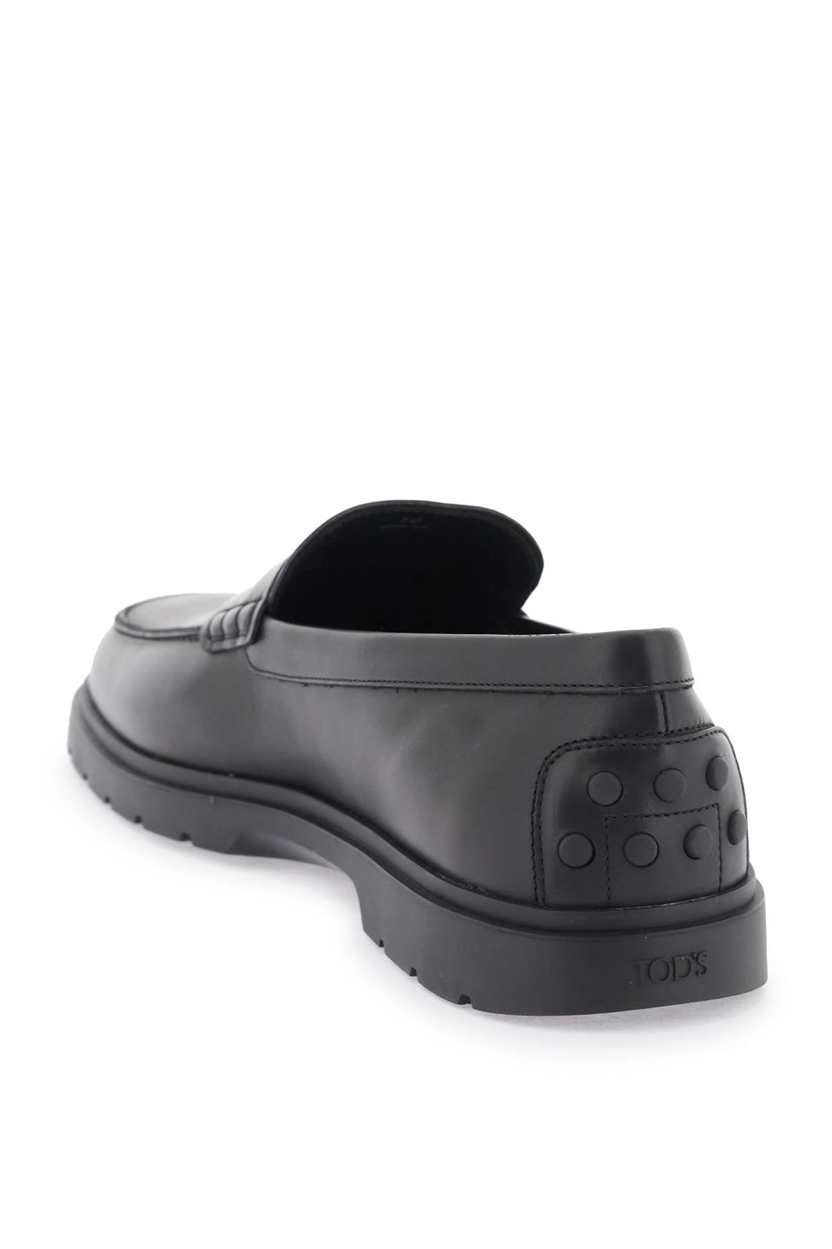 Tod's Leather Loafers Black