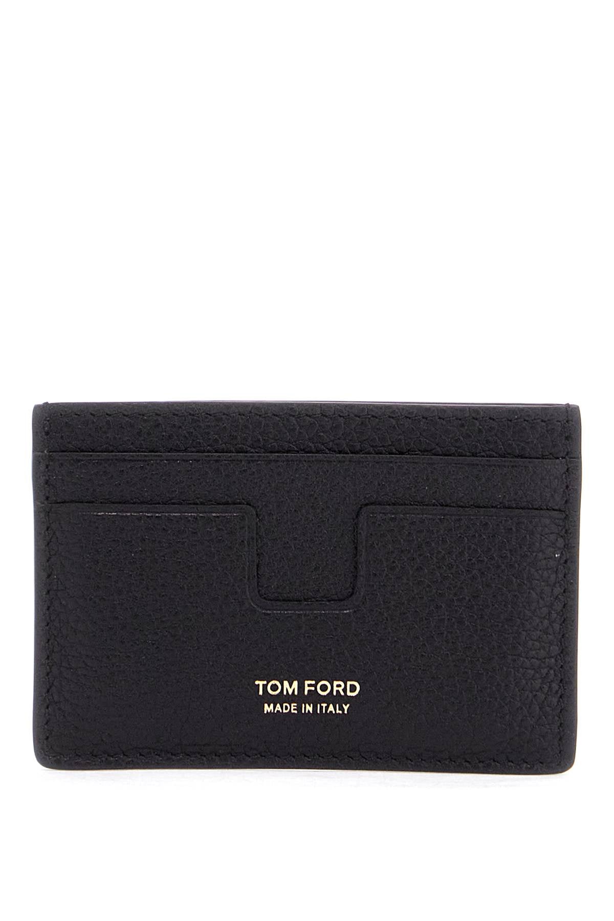 Tom Ford Minimalist Black Calfskin Credit Card Holder