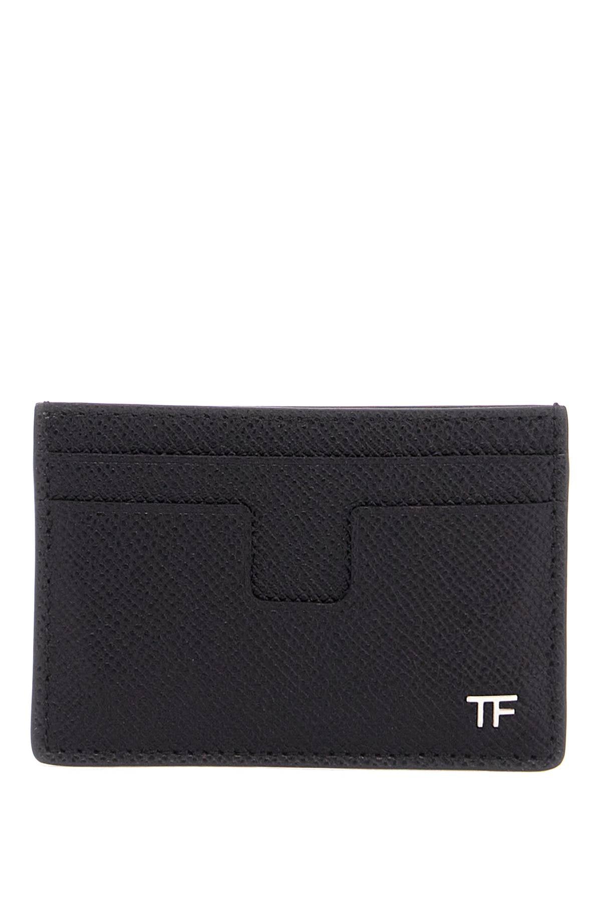 Tom Ford Black Minimalist Calfskin Credit Card Holder