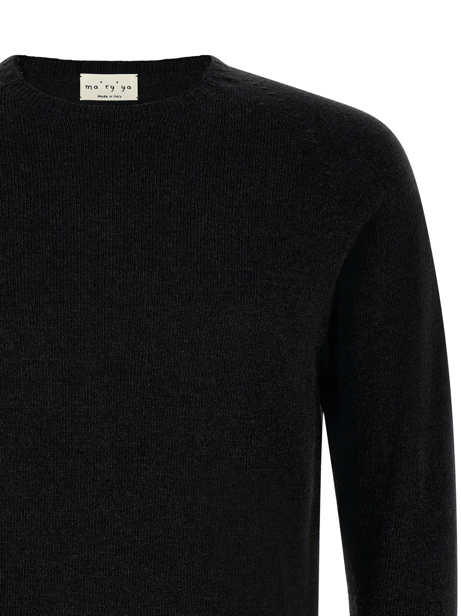 Ma'Ry'Ya Crew-Neck Sweater With Slits