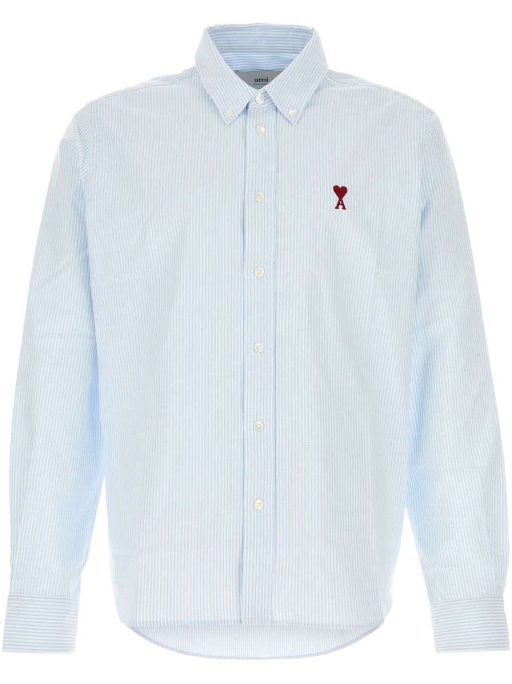 AMI Light Blue Ami De Coeur Striped Shirt