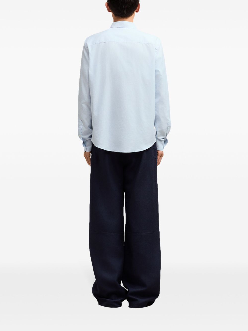 AMI Light Blue Ami De Coeur Striped Shirt